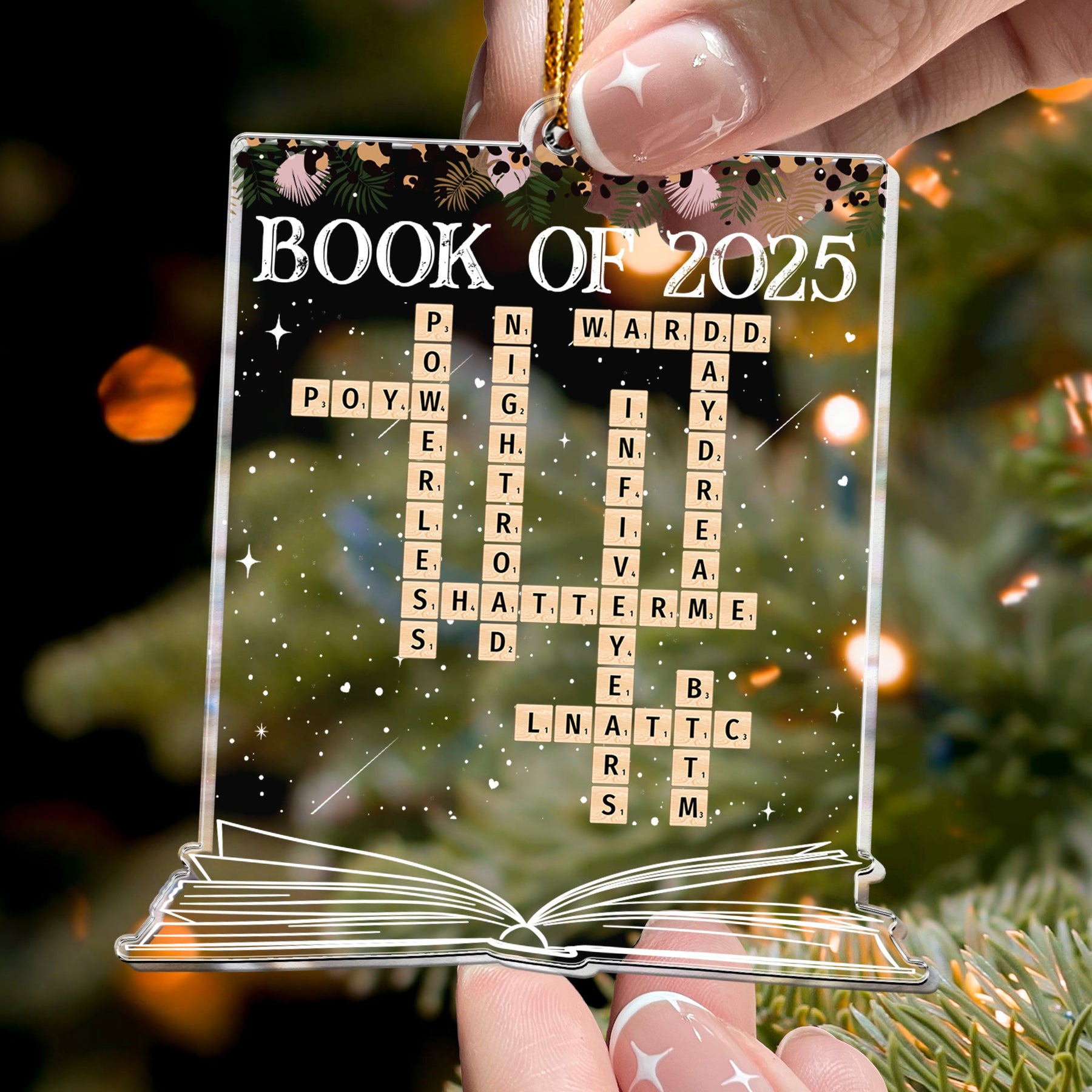 Book Of 2026 Scrabble Book Name - Personalized Acrylic Ornament