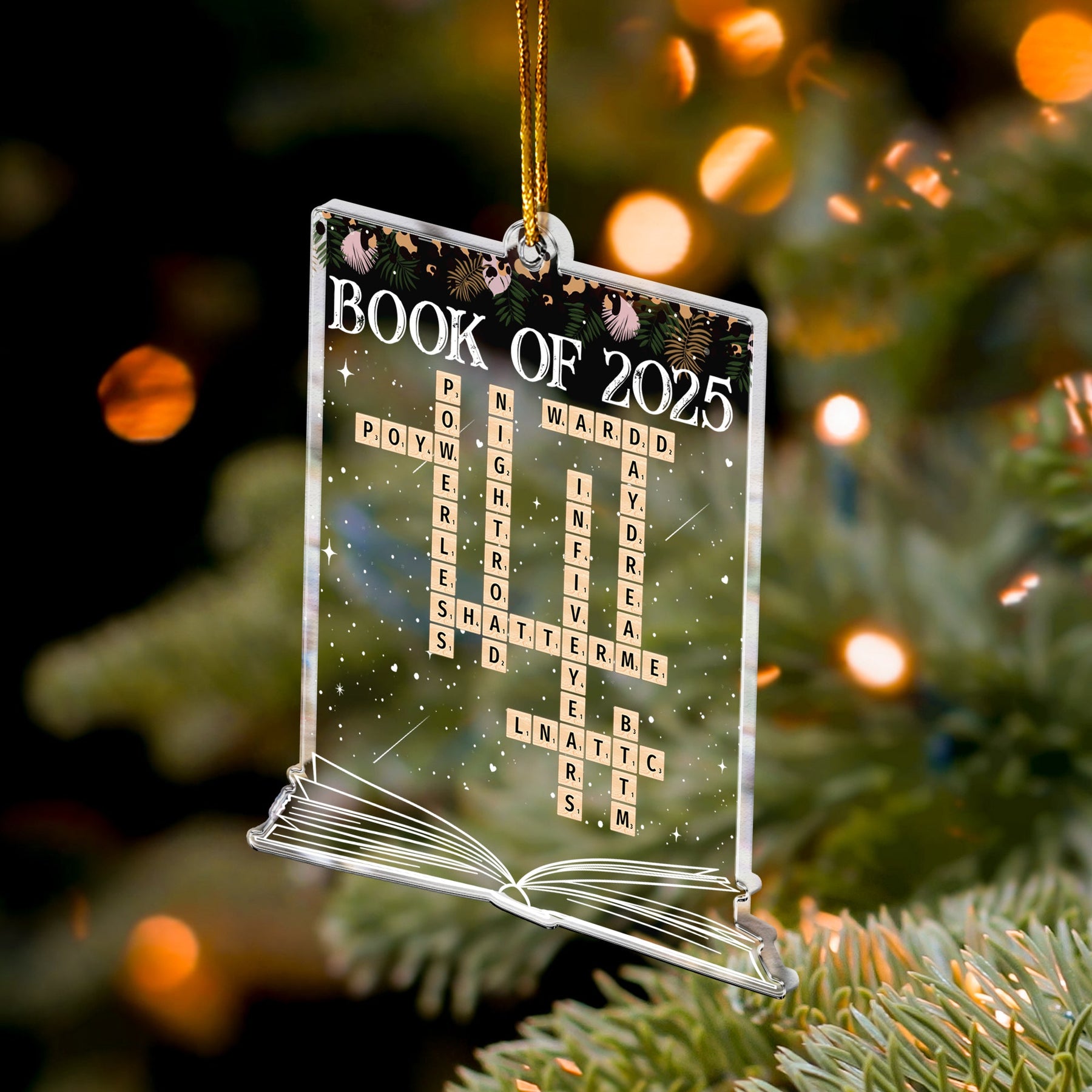 Book Of 2026 Scrabble Book Name - Personalized Acrylic Ornament