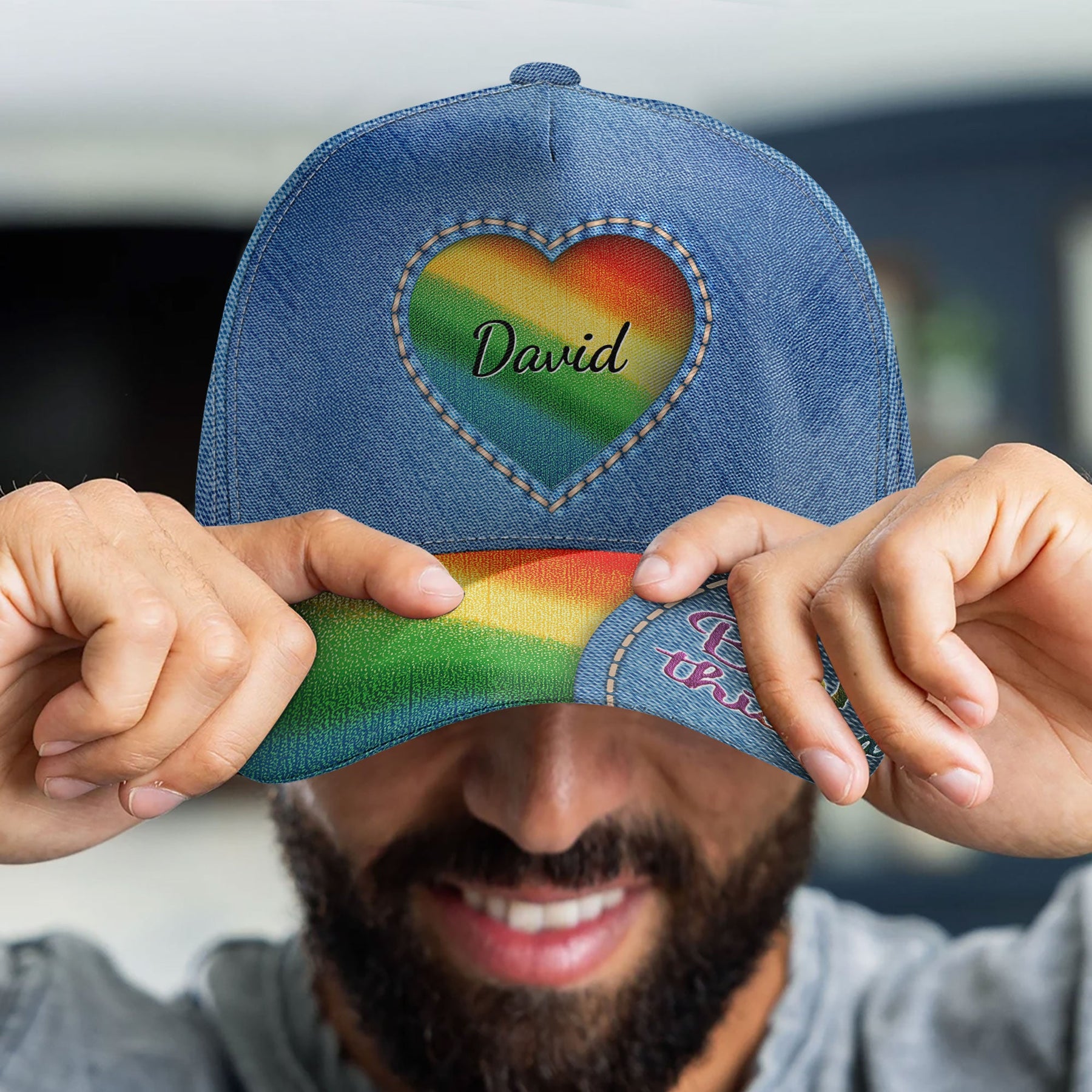Born This Way Rainbow Heart - Personalized Classic Cap