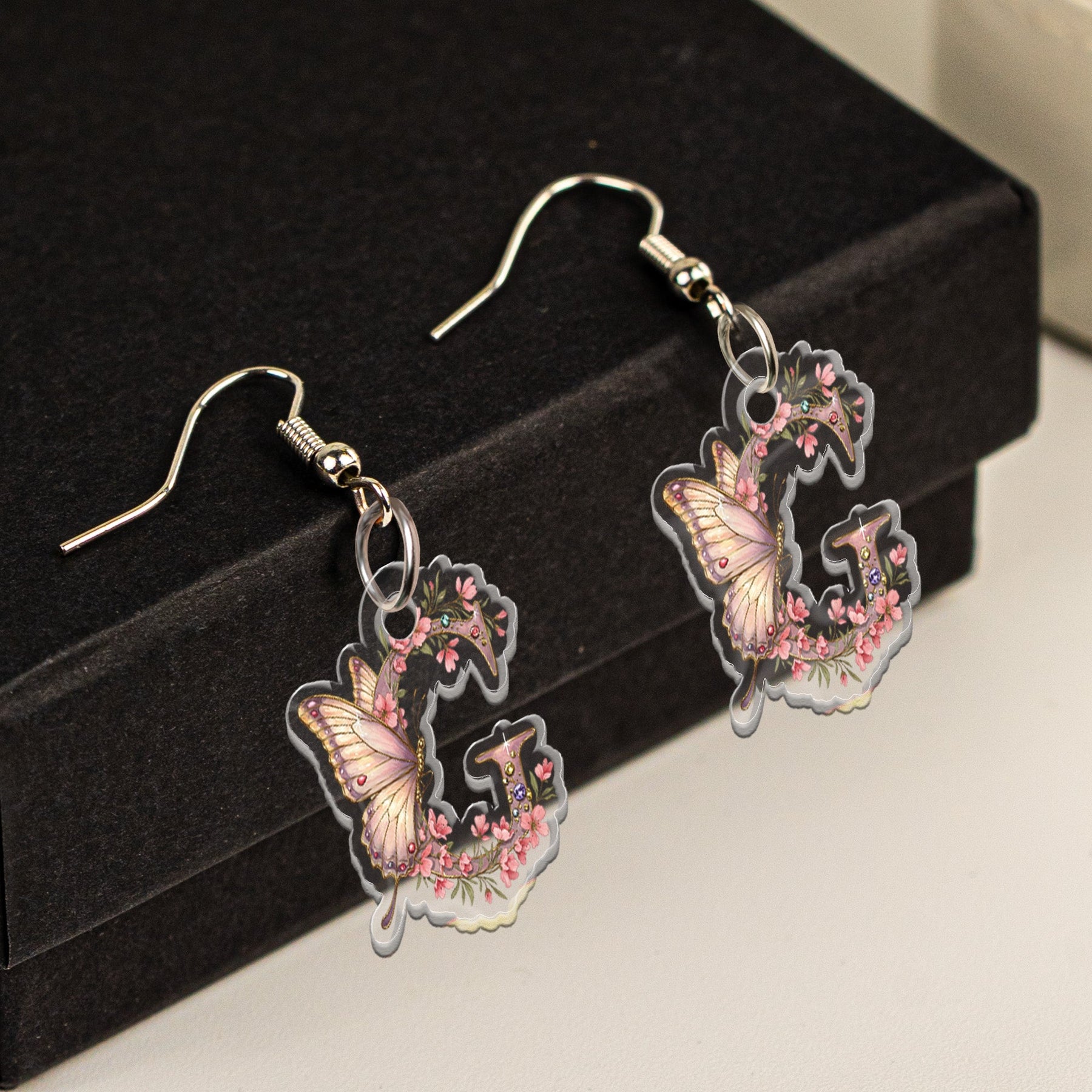 Butterfly Monograms - Personalized Acrylic Earrings