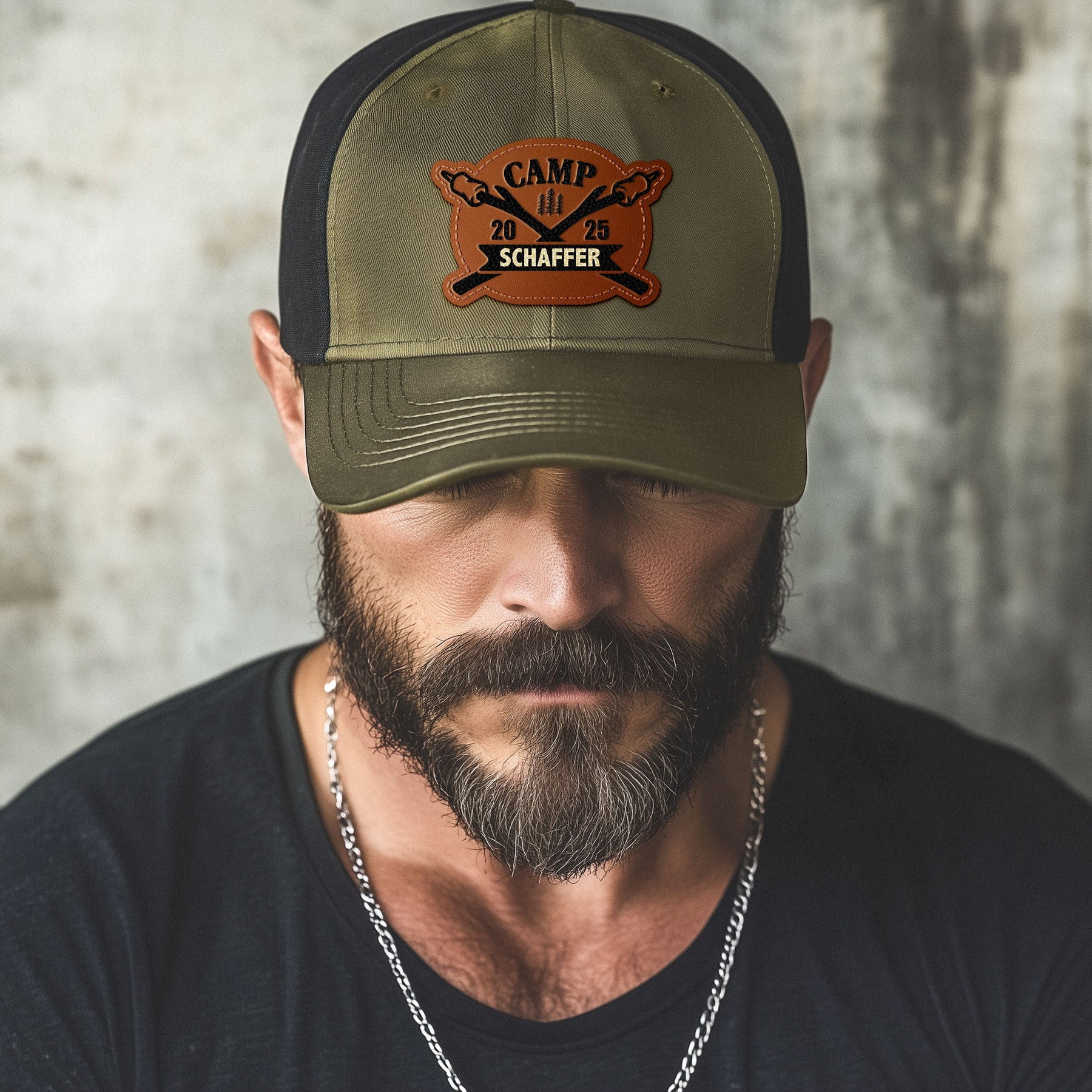 Camping Road Trip - Personalized Leather Patch Hat