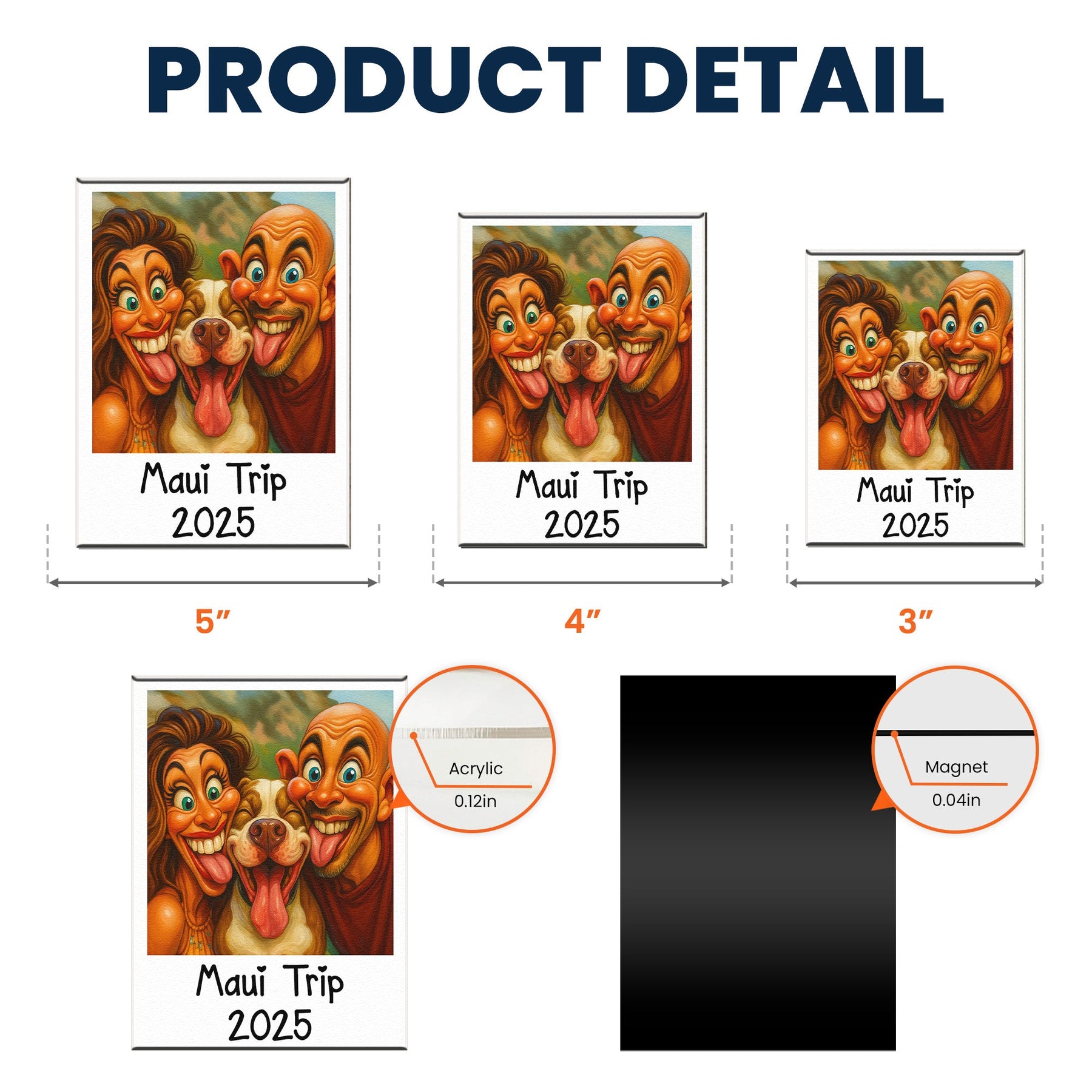 Caricature Your Photo, Cartoon Your Photo - Personalized Photo Acrylic Magnet