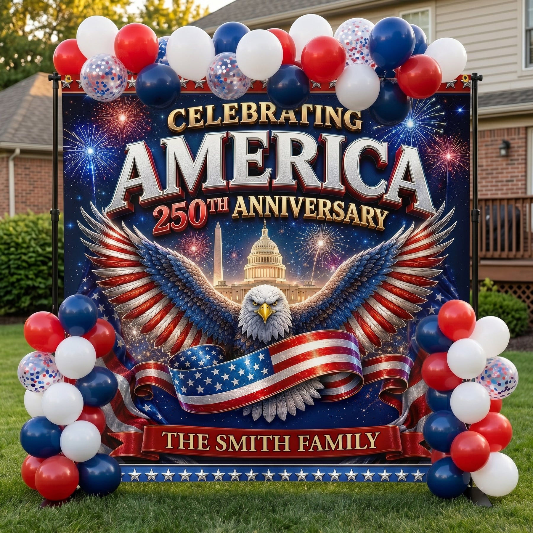 Celebrating 250Th Anniversary - Personalized Backdrop