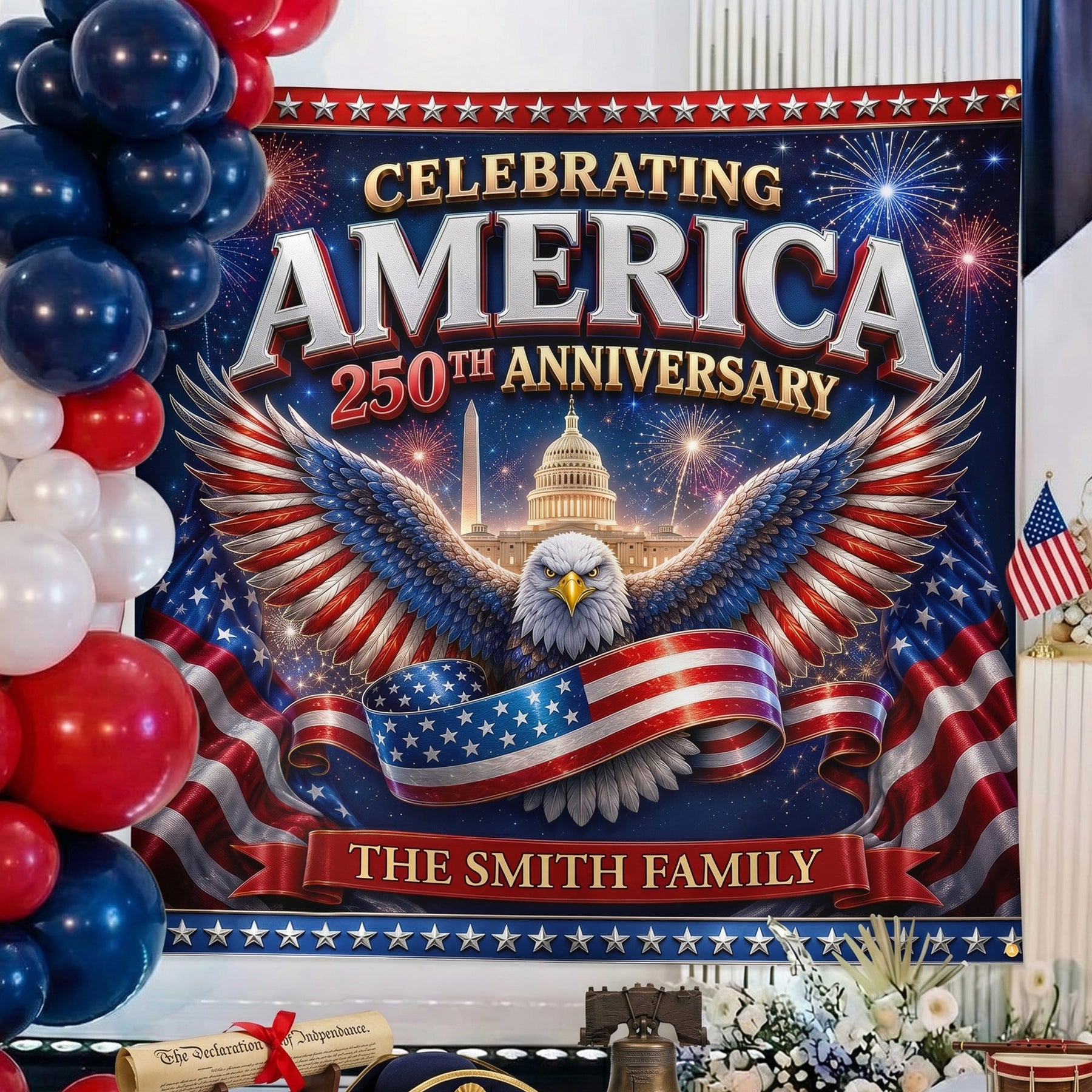 Celebrating 250Th Anniversary - Personalized Backdrop