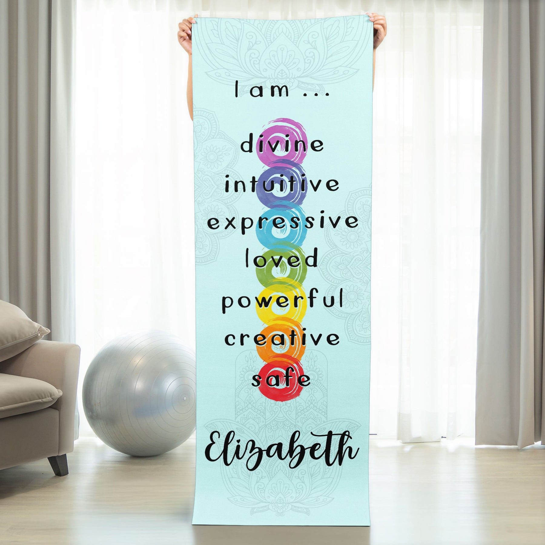 Chaka Meditation Gift For Yoga Lover - Personalized Yoga Mat
