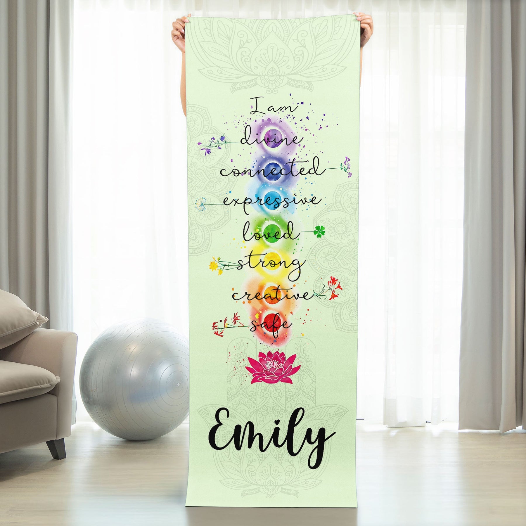 Chaka Meditation Gift For Yoga Lover - Personalized Yoga Mat