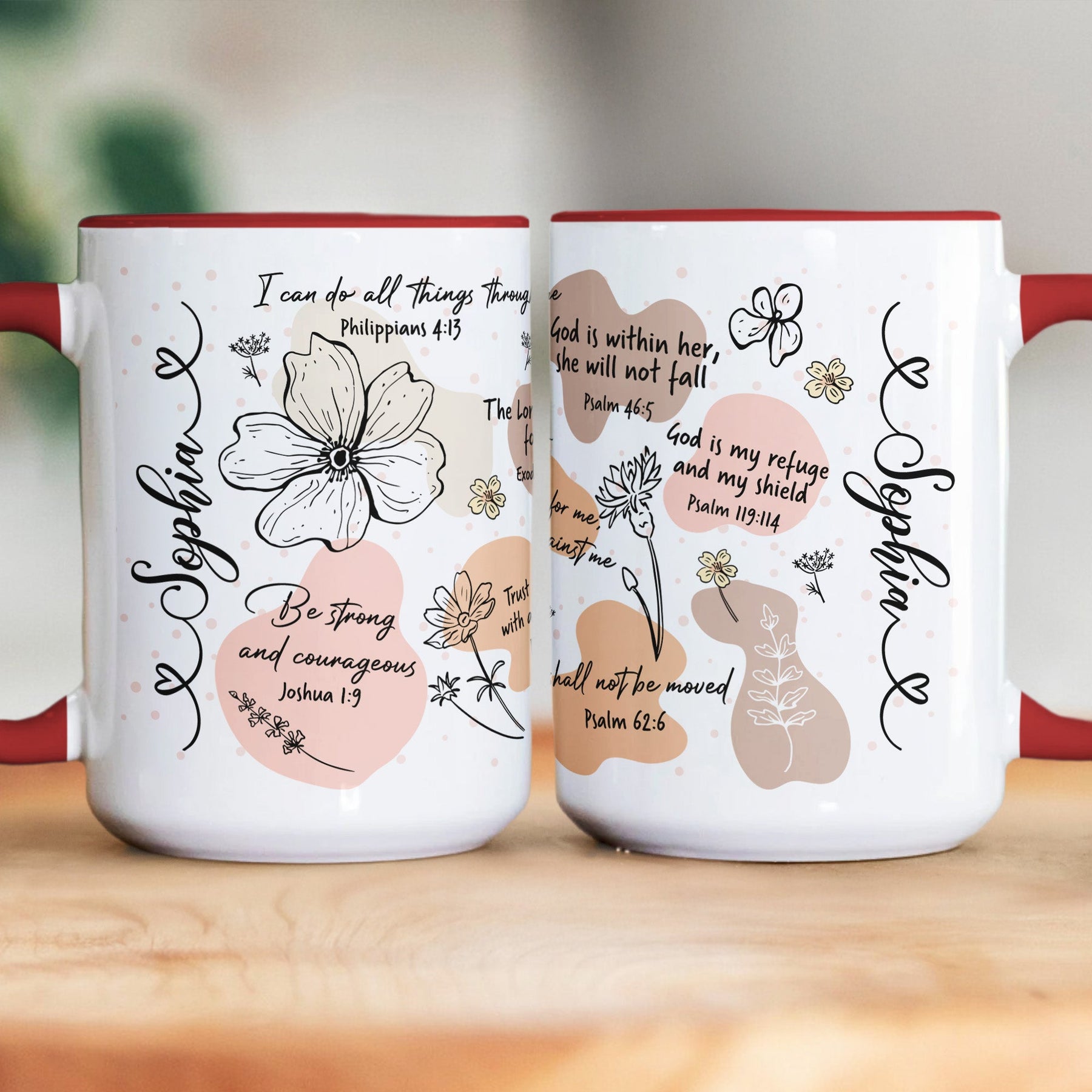 Christian Affirmation Bible Verse Coffee Mug - Personalized Accent Mug