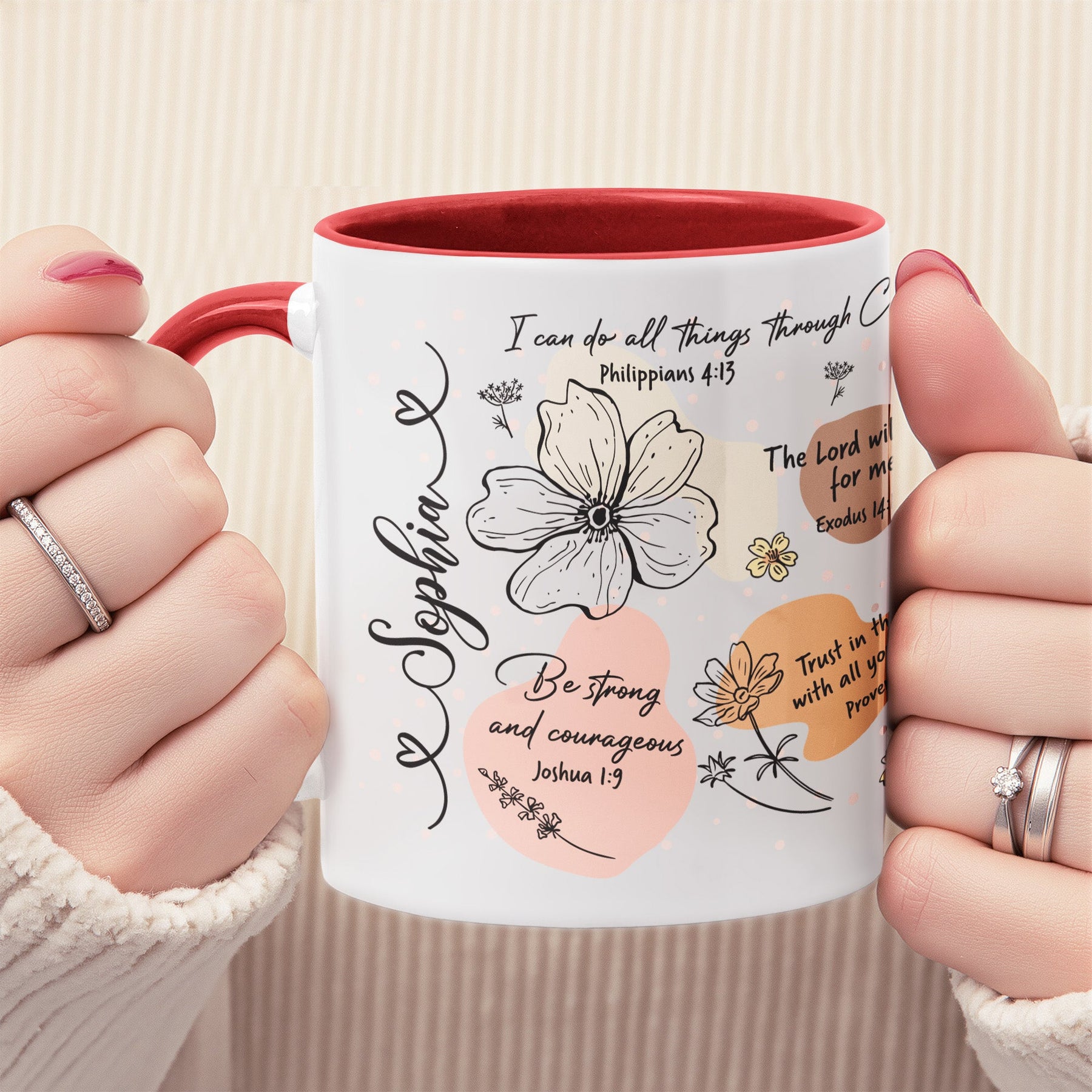 Christian Affirmation Bible Verse Coffee Mug - Personalized Accent Mug