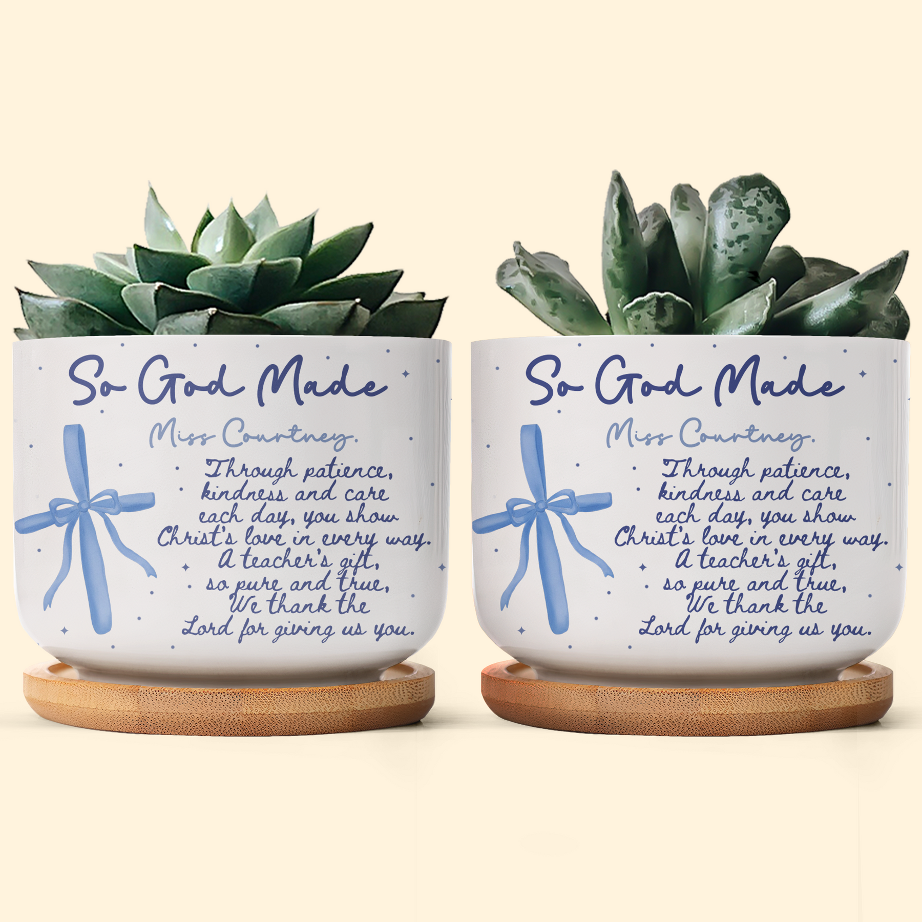 Christian Teacher Gift Custom Teacher Appreciation - Personalized Plant Pot