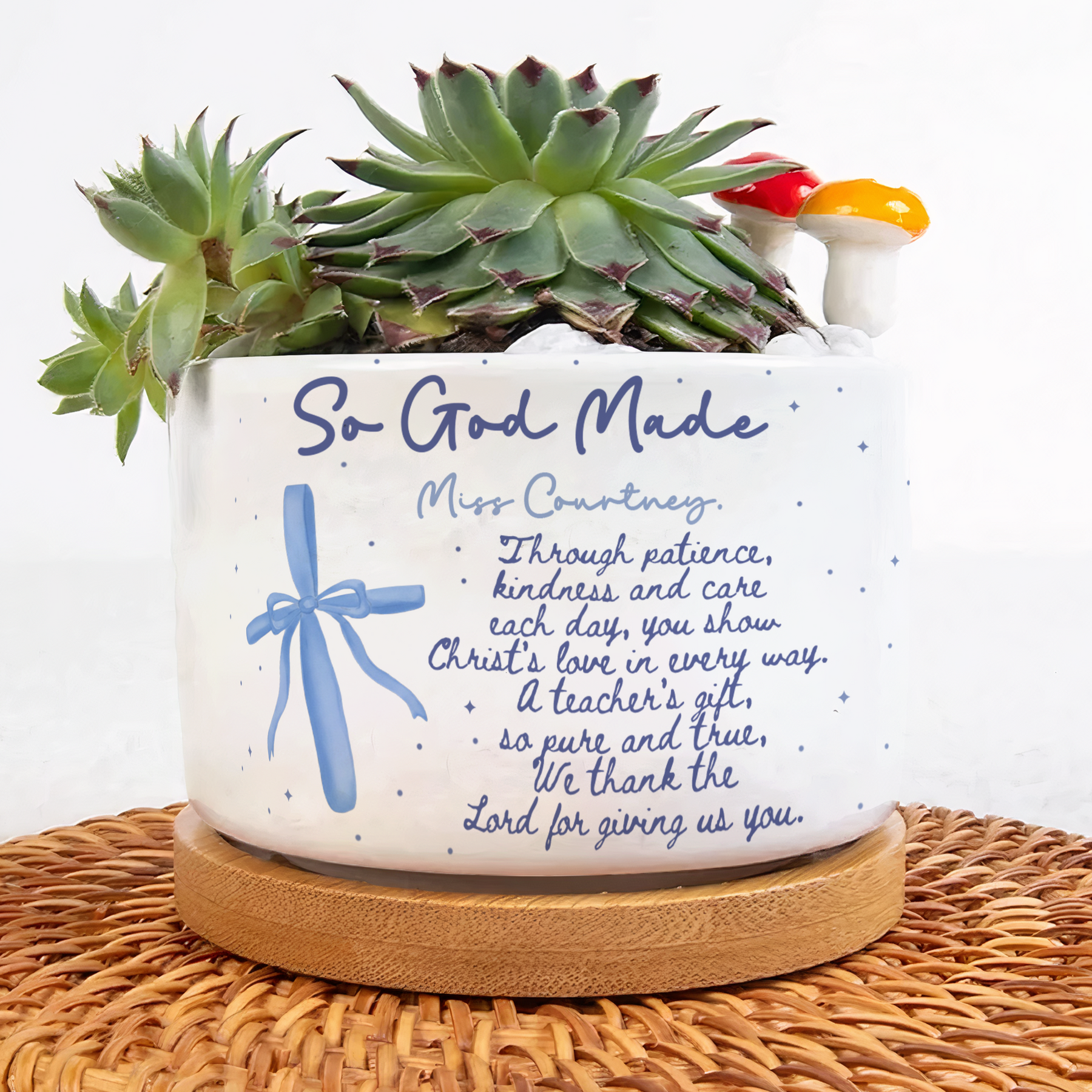 Christian Teacher Gift Custom Teacher Appreciation - Personalized Plant Pot