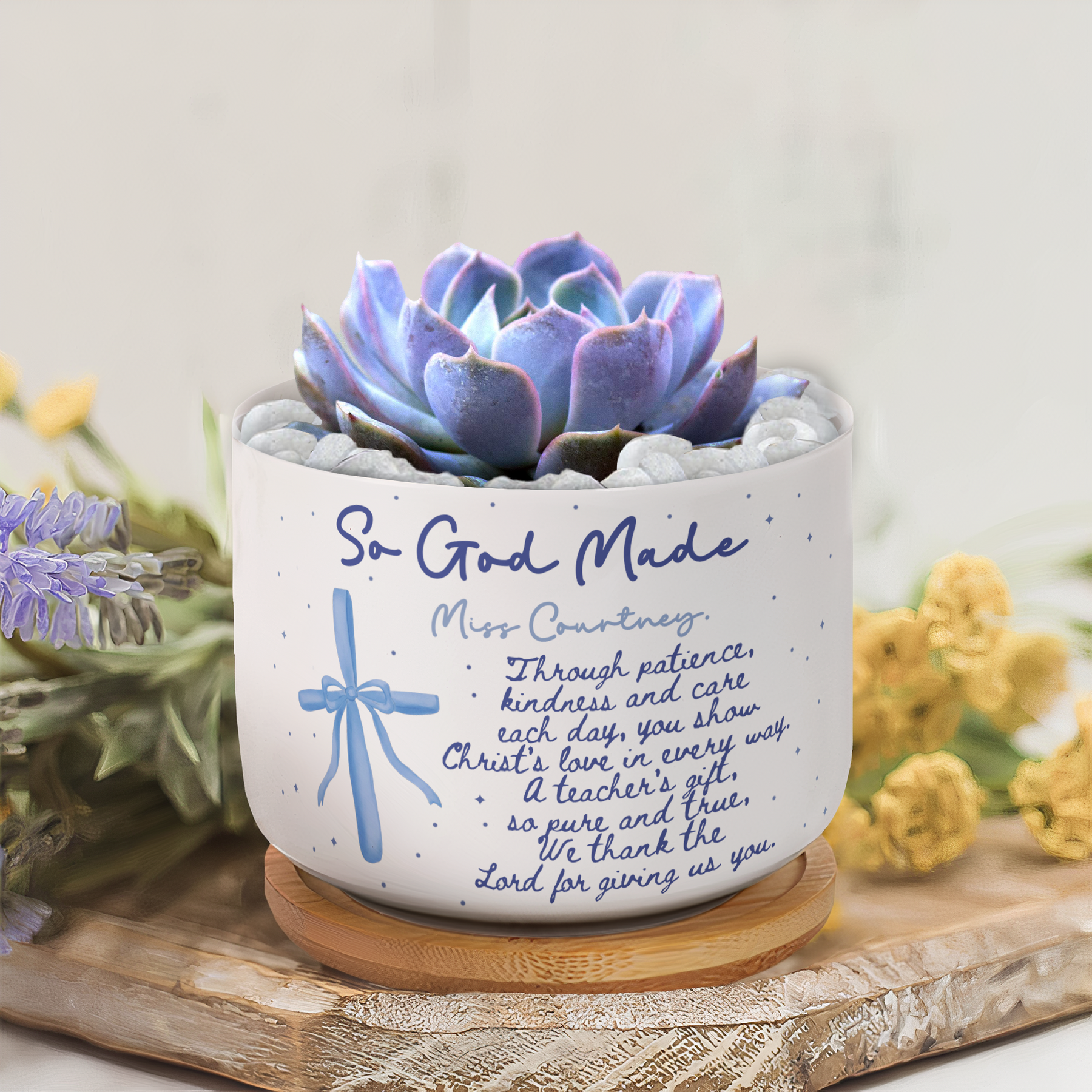 Christian Teacher Gift Custom Teacher Appreciation - Personalized Plant Pot