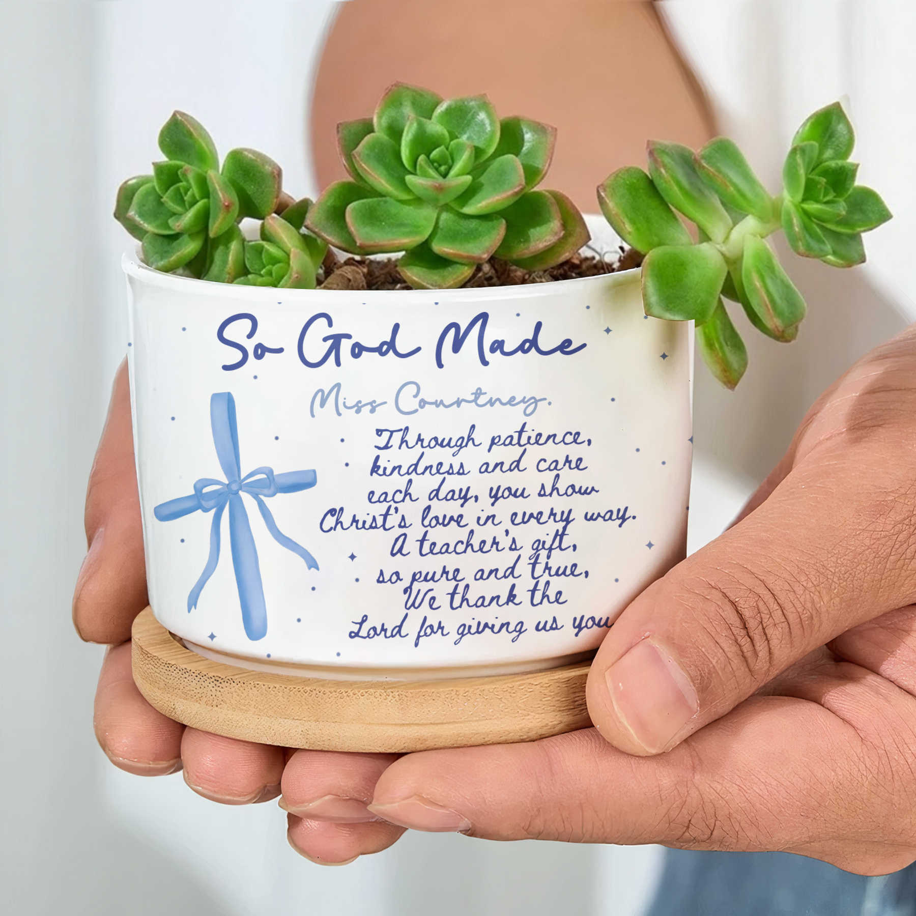 Christian Teacher Gift Custom Teacher Appreciation - Personalized Plant Pot