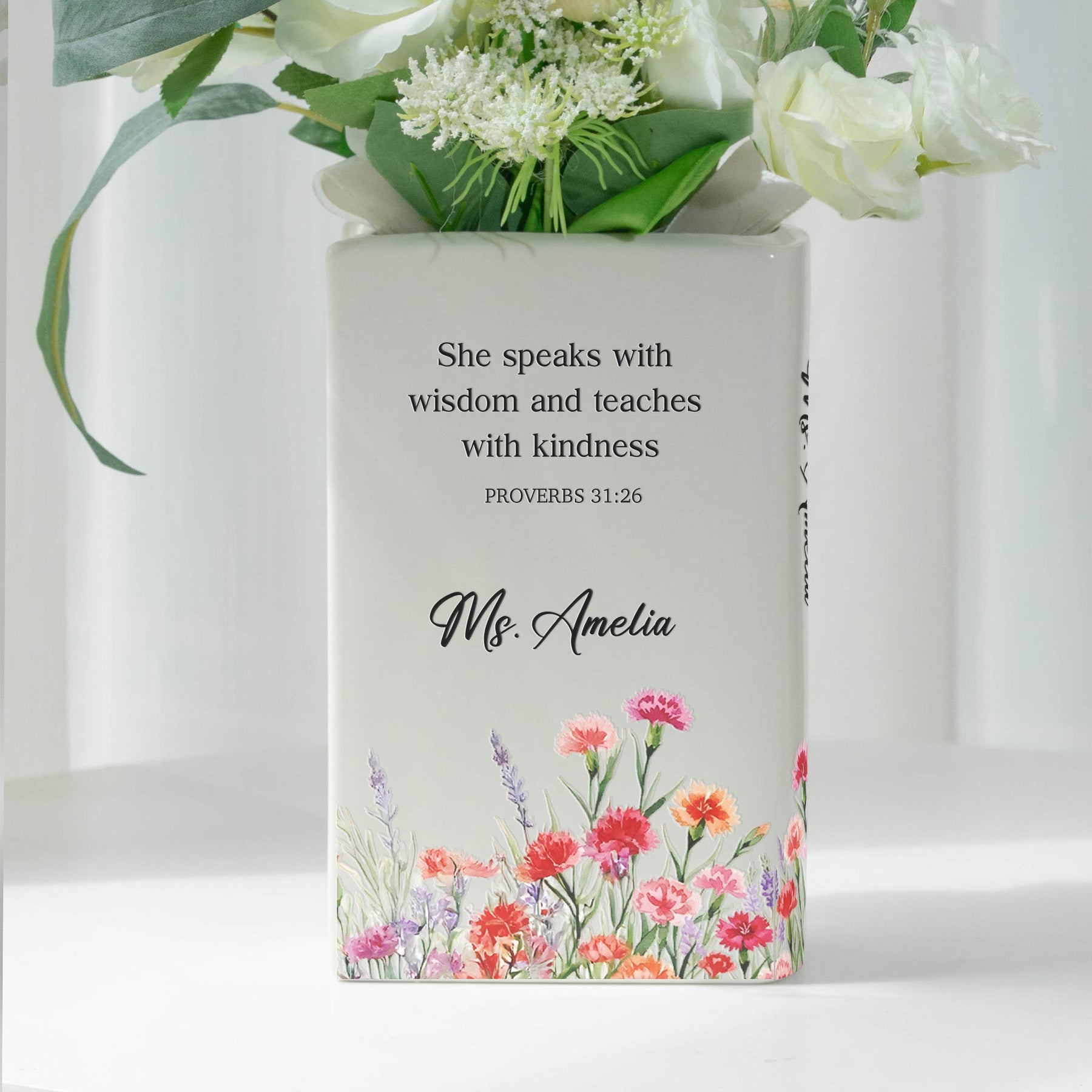 Christian Teacher - Personalized Vase
