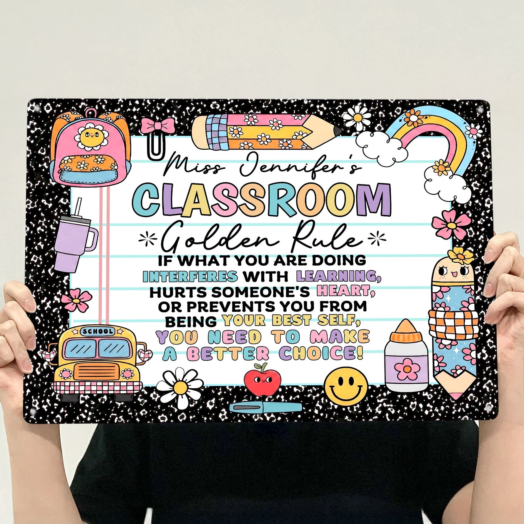 Classroom Golden Rule - Personalized Metal Sign
