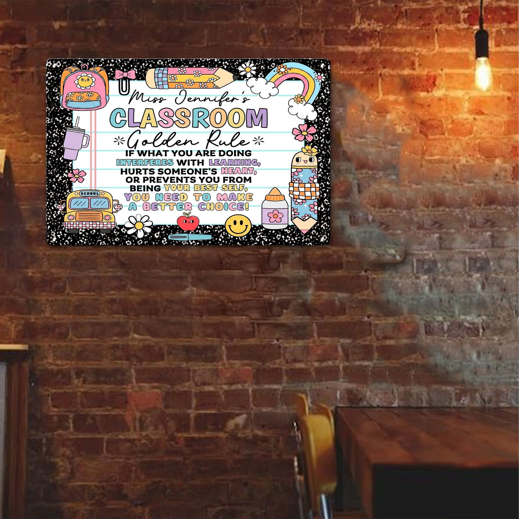 Classroom Golden Rule - Personalized Metal Sign