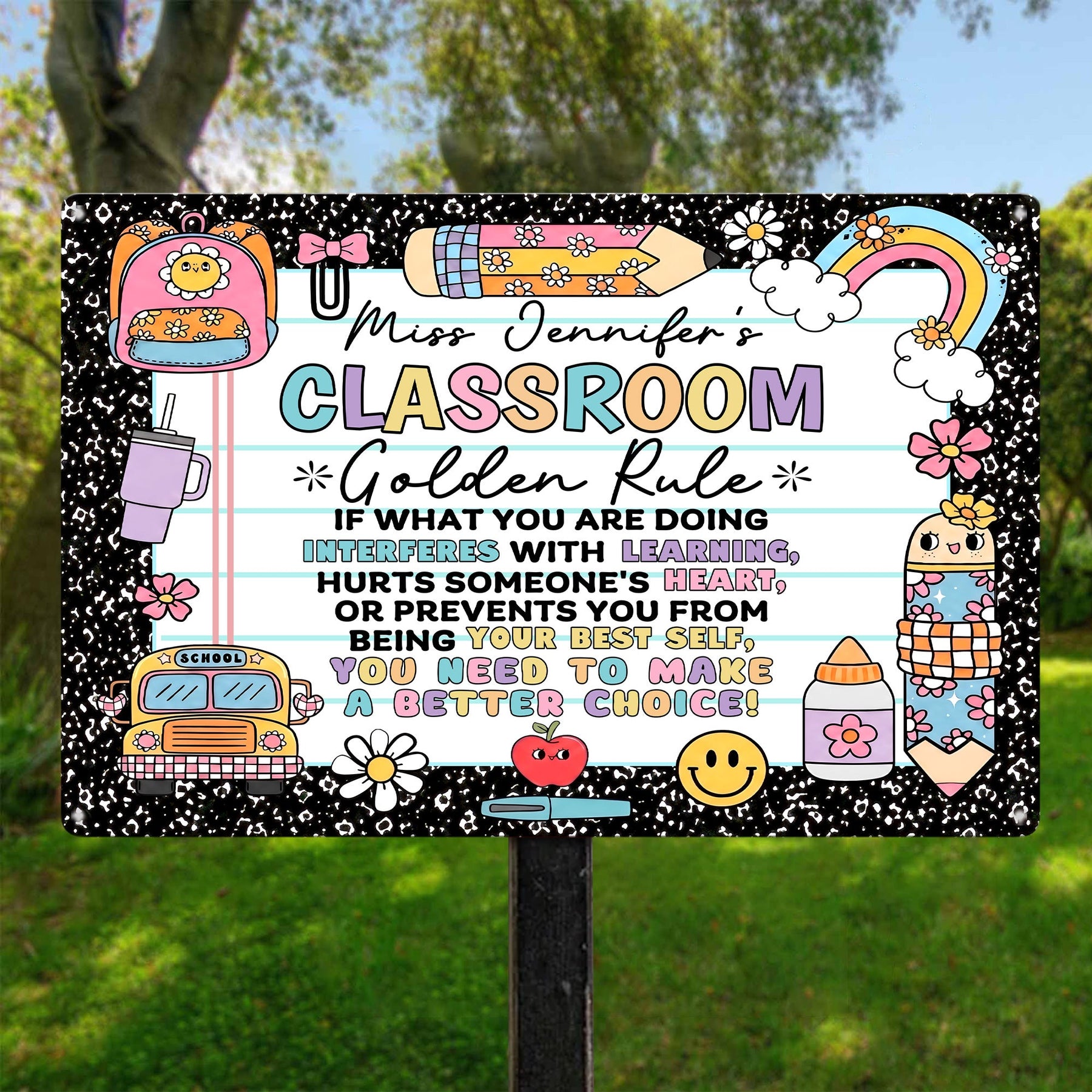 Classroom Golden Rule - Personalized Metal Sign
