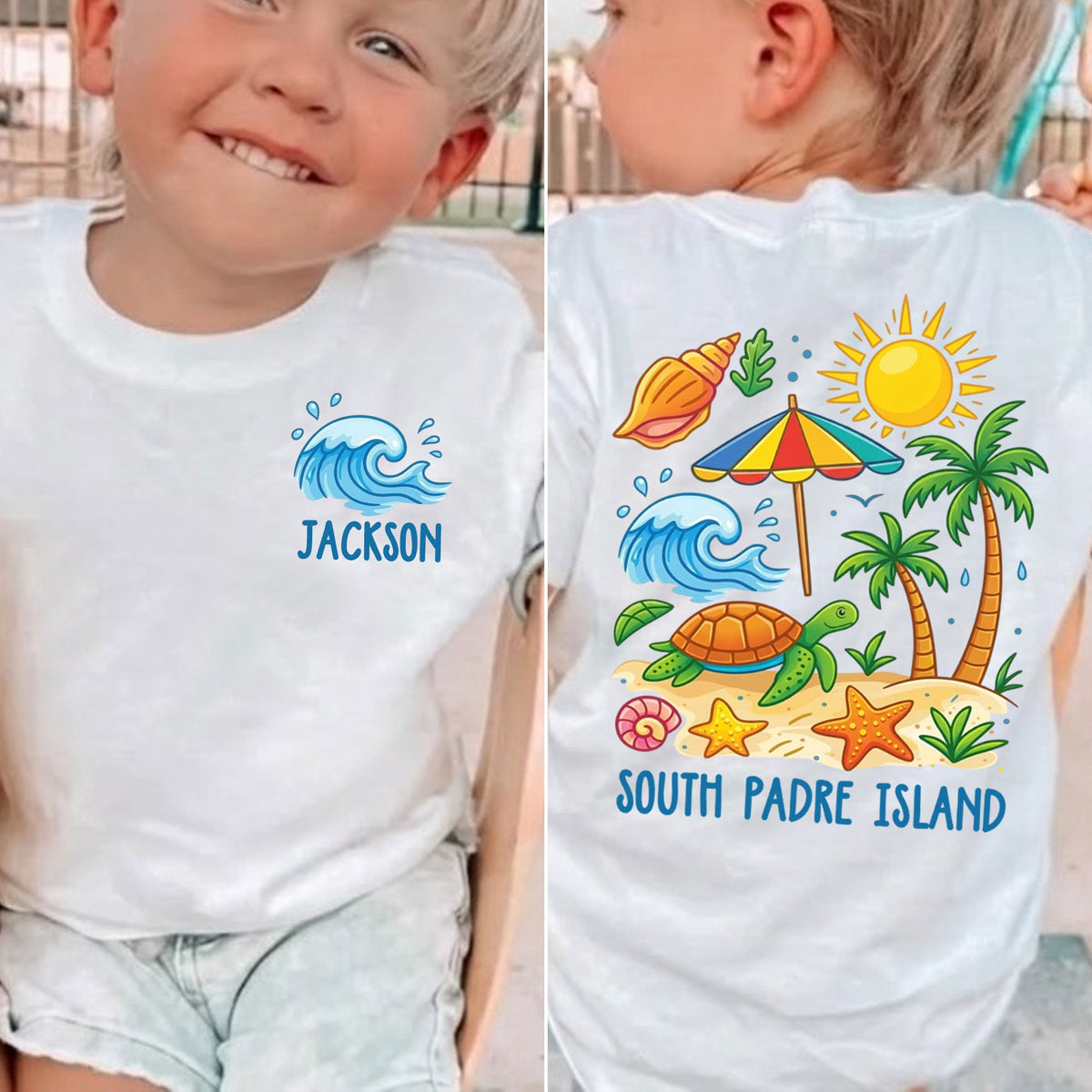 Coastal Seashells Custom Name Location - Personalized Shirt