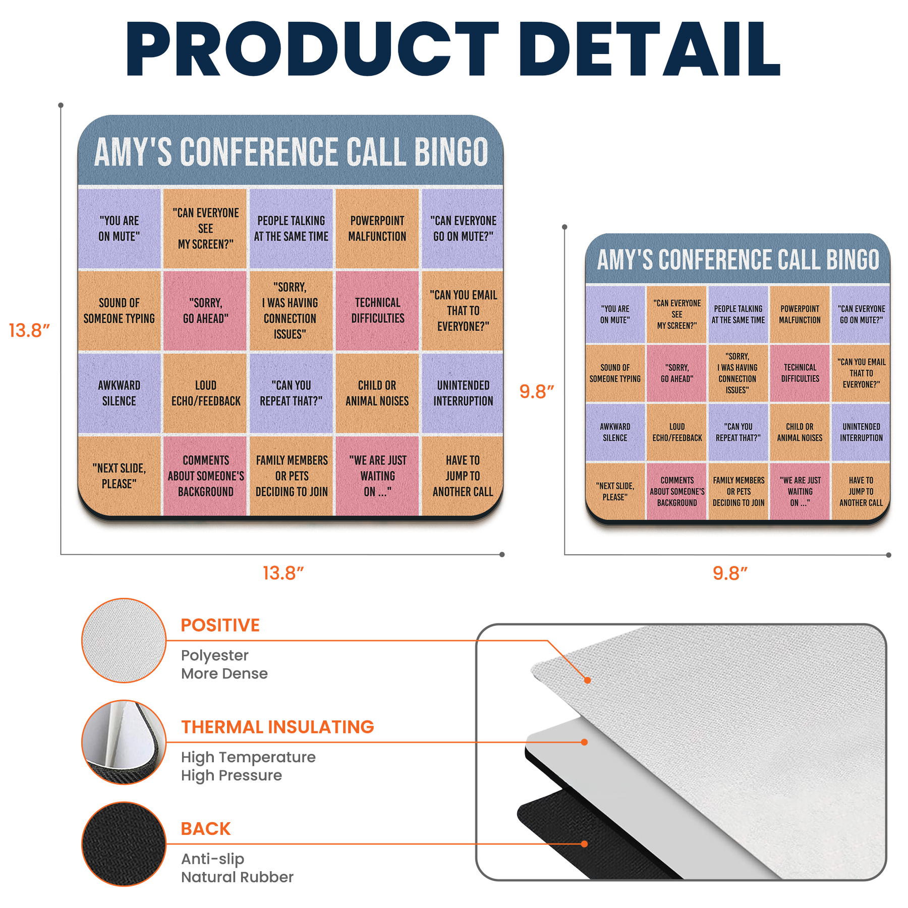 Conference Call For Work - Custom Shape Mouse Pad