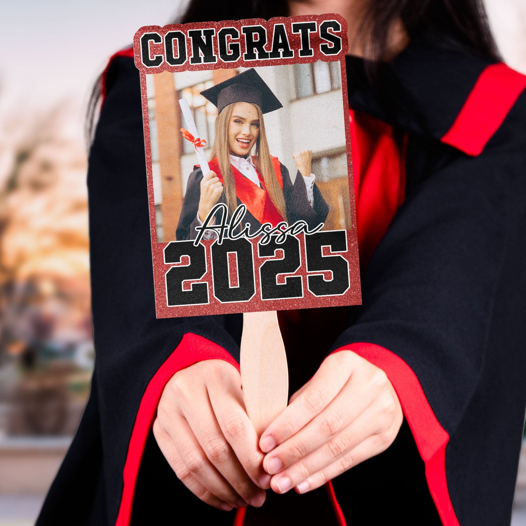 Congrats Graduation Fan Custom Photo - Custom Graduation Fan With Picture