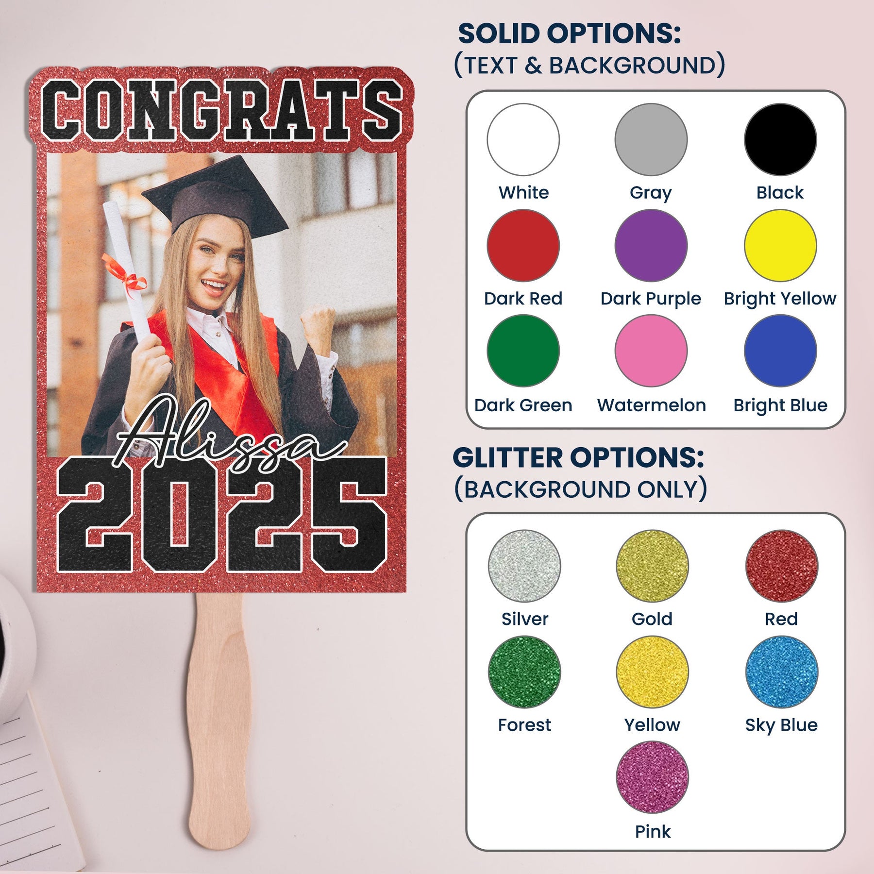 Congrats Graduation Fan Custom Photo - Custom Graduation Fan With Picture