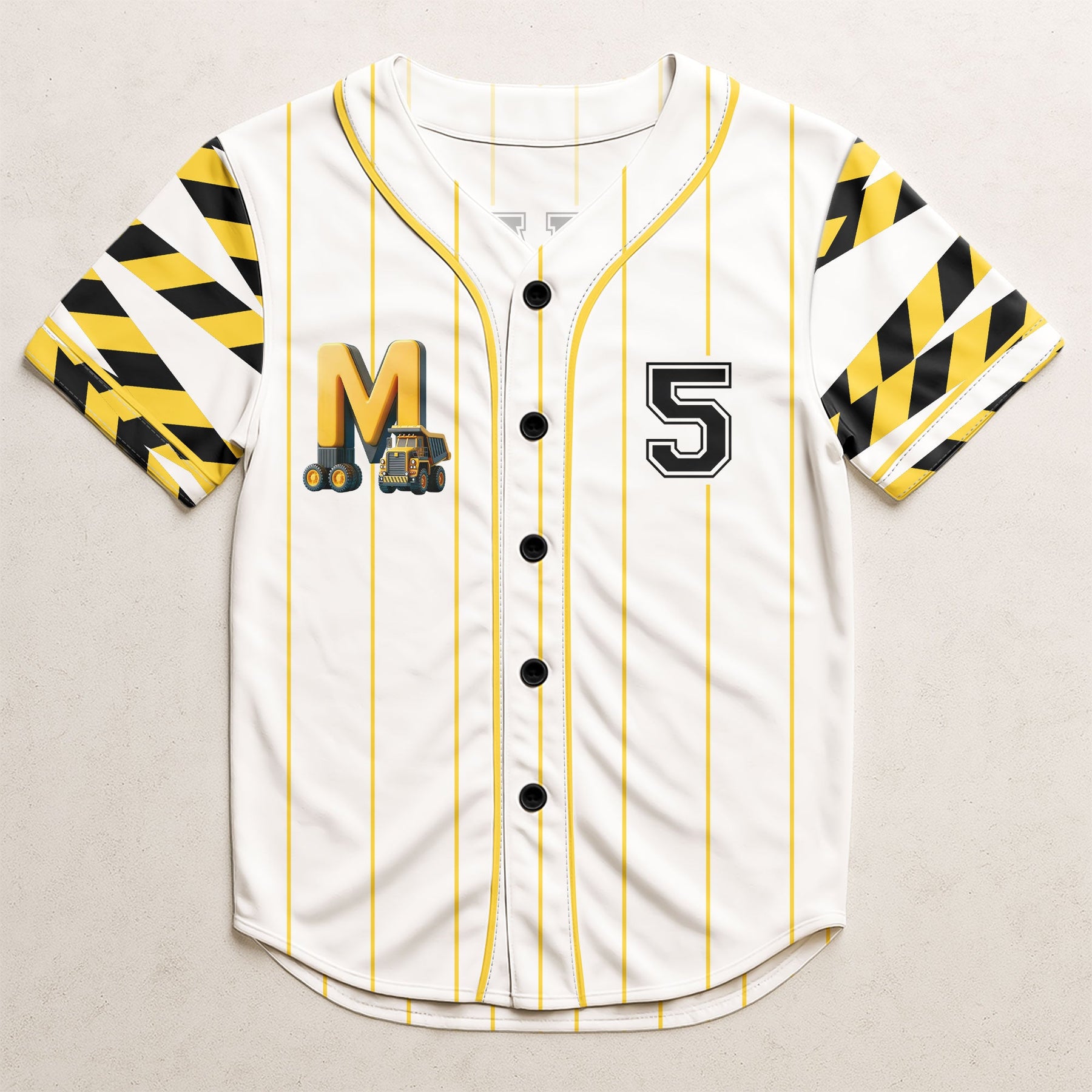 Construction Alphabets - Personalized Kids Baseball Jersey