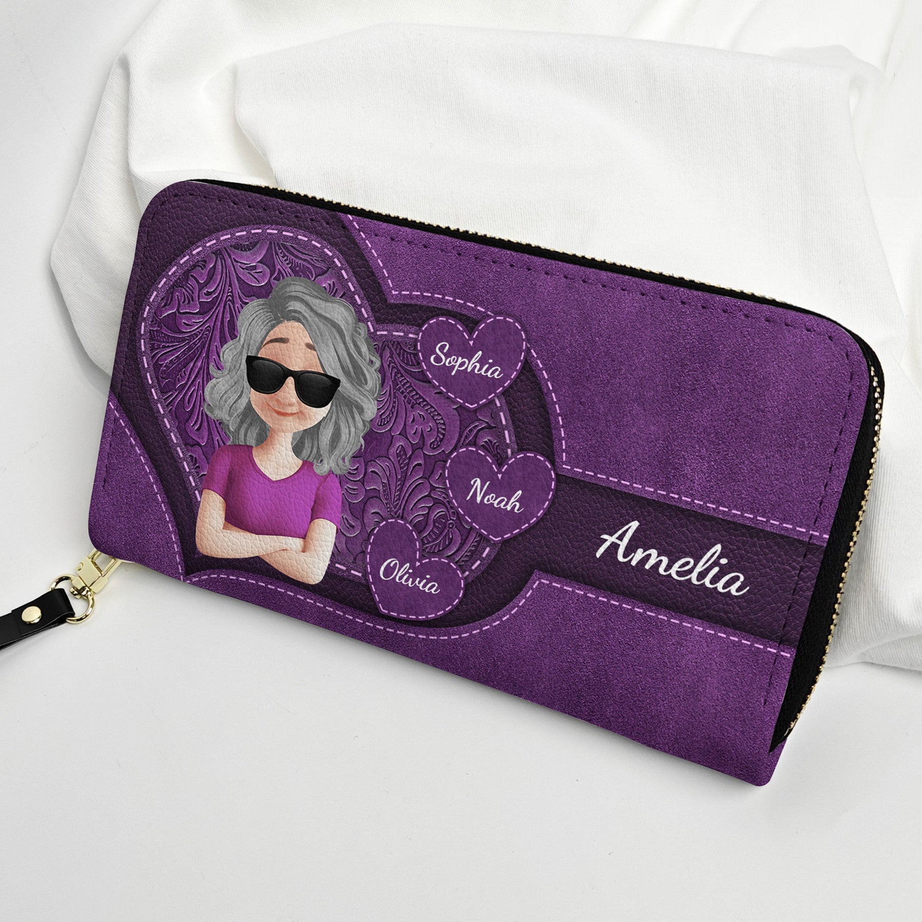 Cool Grandma - Personalized Leather Long Wallet