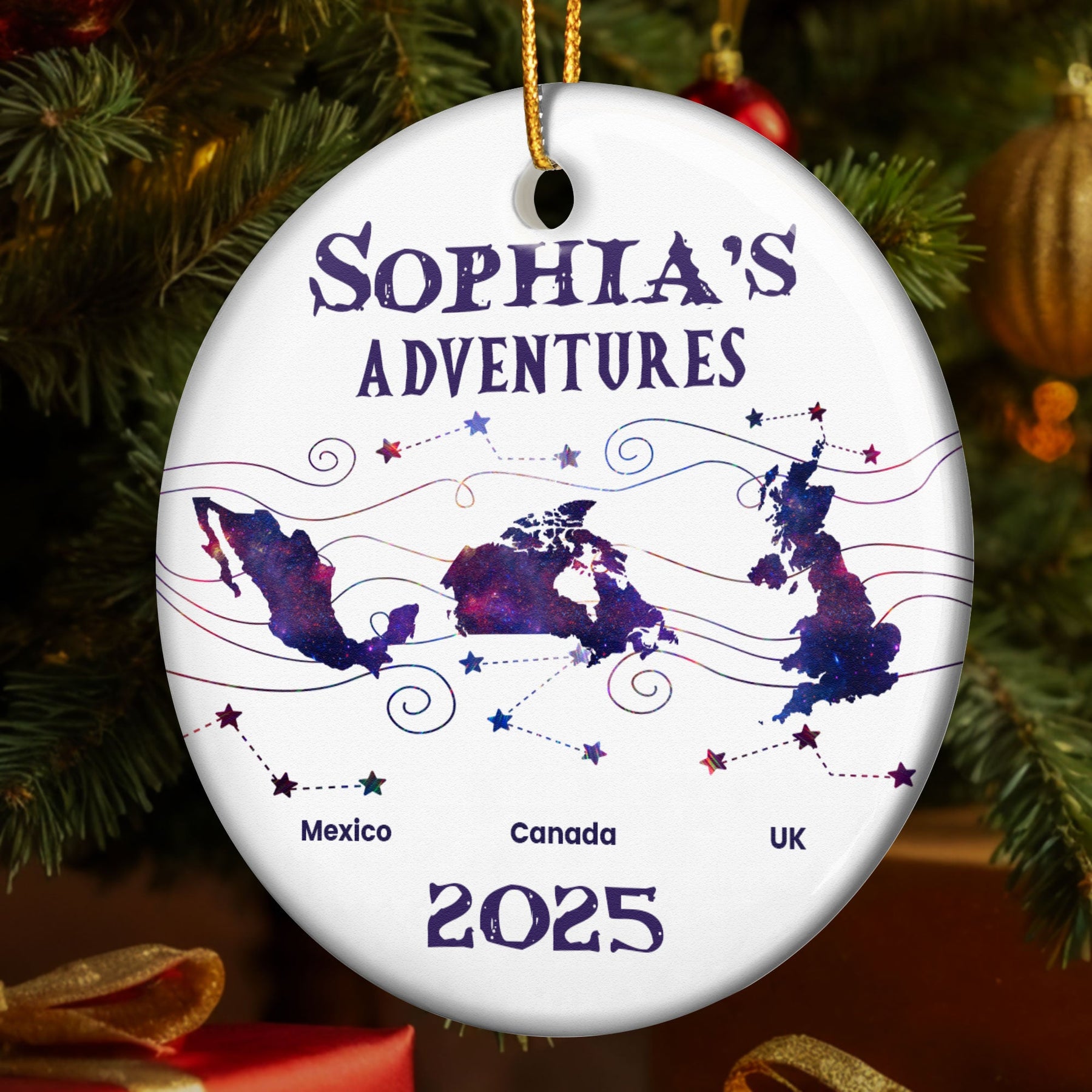 Country List Travel - Personalized Ceramic Ornament