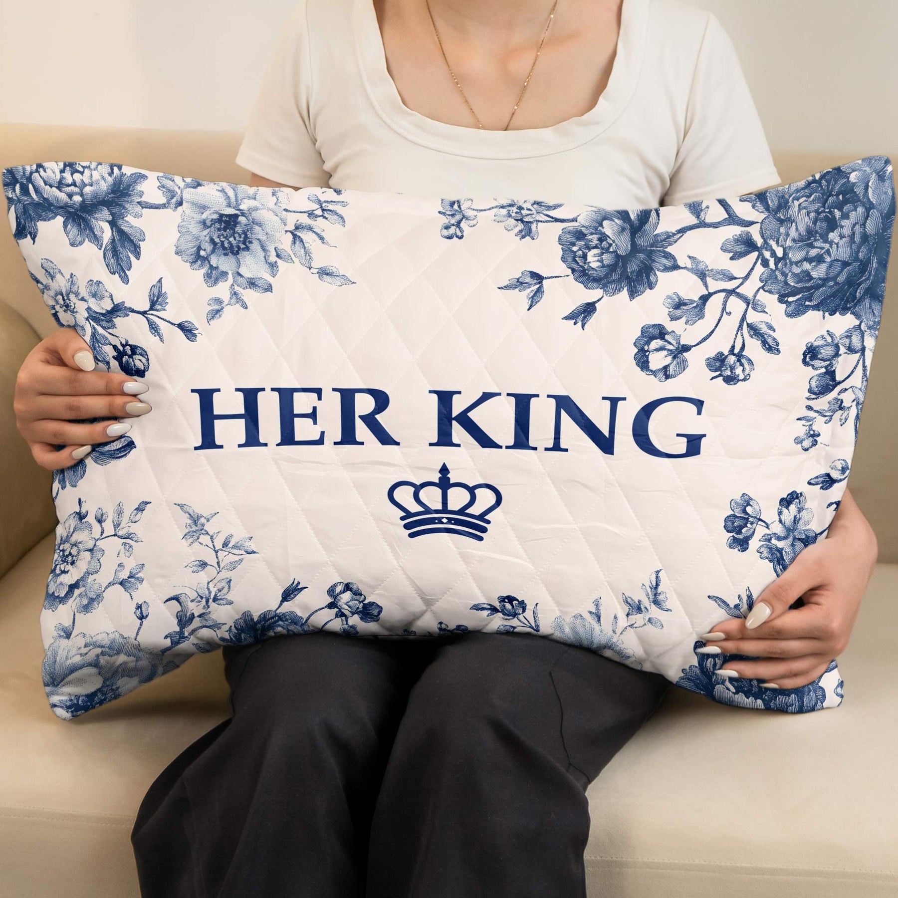Couple Anniversary Gift Bedding Decor Chinoiserie Toile De Jouy Style - Custom Quilt Set