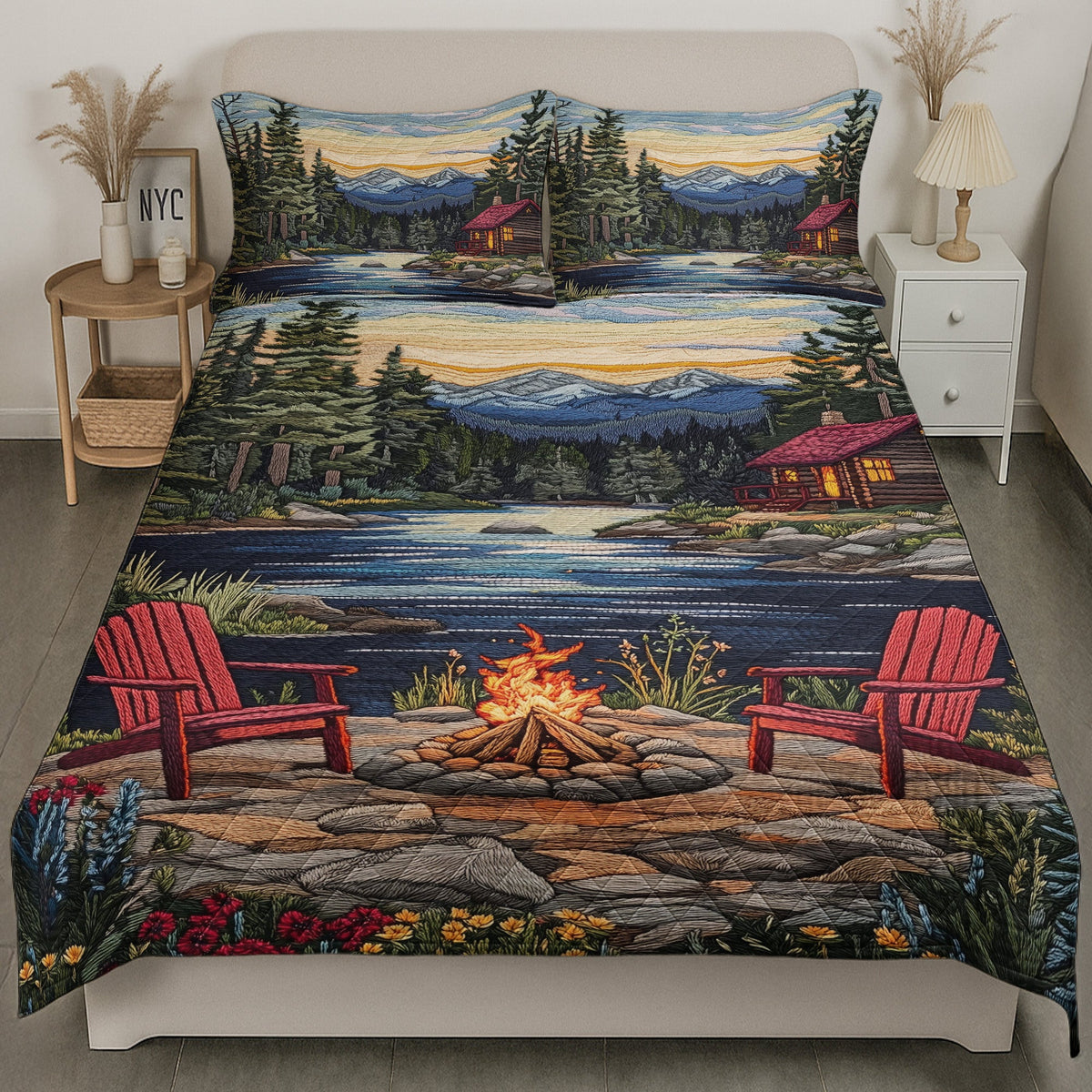 Couple Anniversary Gift Bedding Decor - Custom Quilt Set