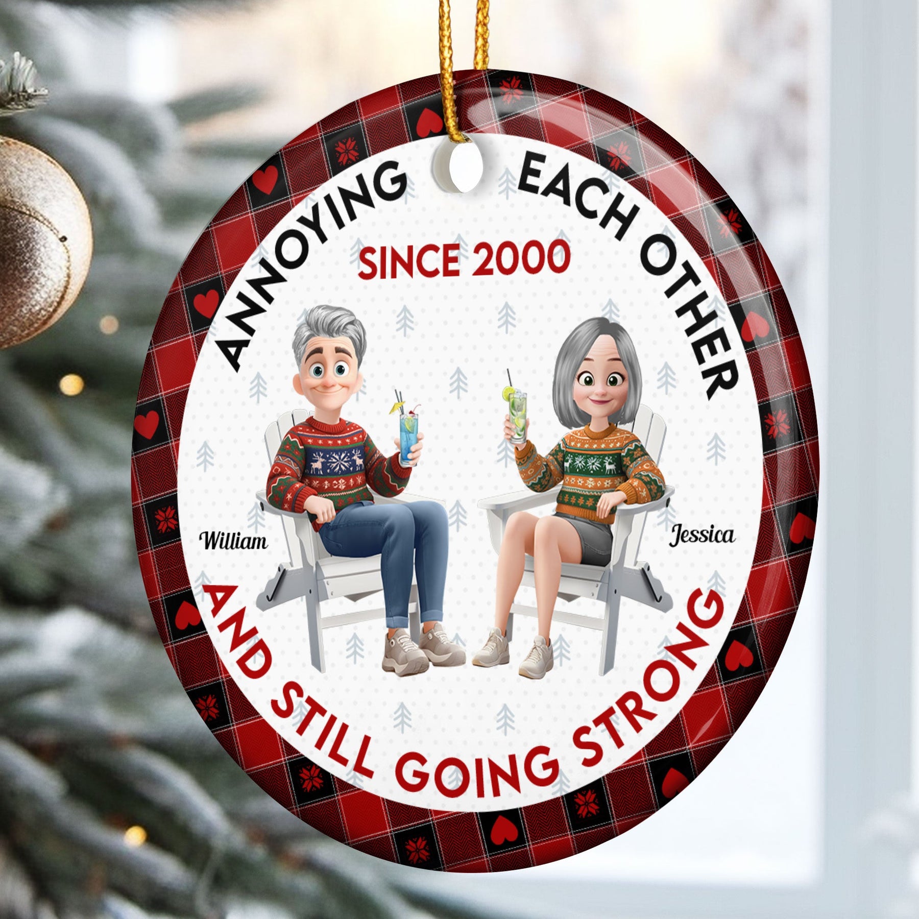 Couple Ornament New Version Annoying Each Other Since - Personalized Ceramic Ornament