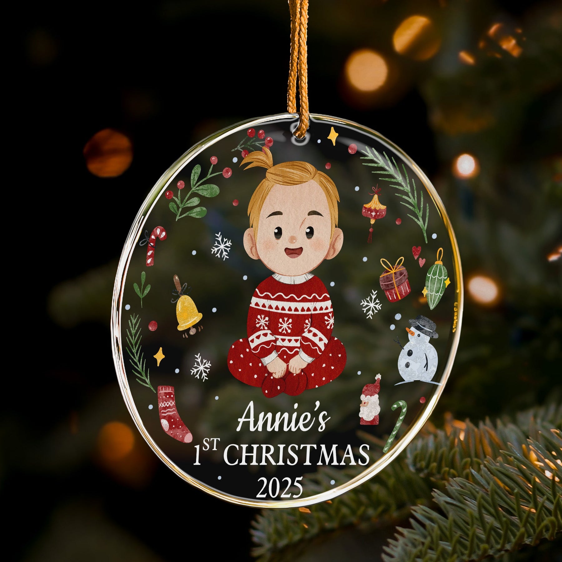 Custom Baby's First Christmas Ornament - Personalized Acrylic Ornament