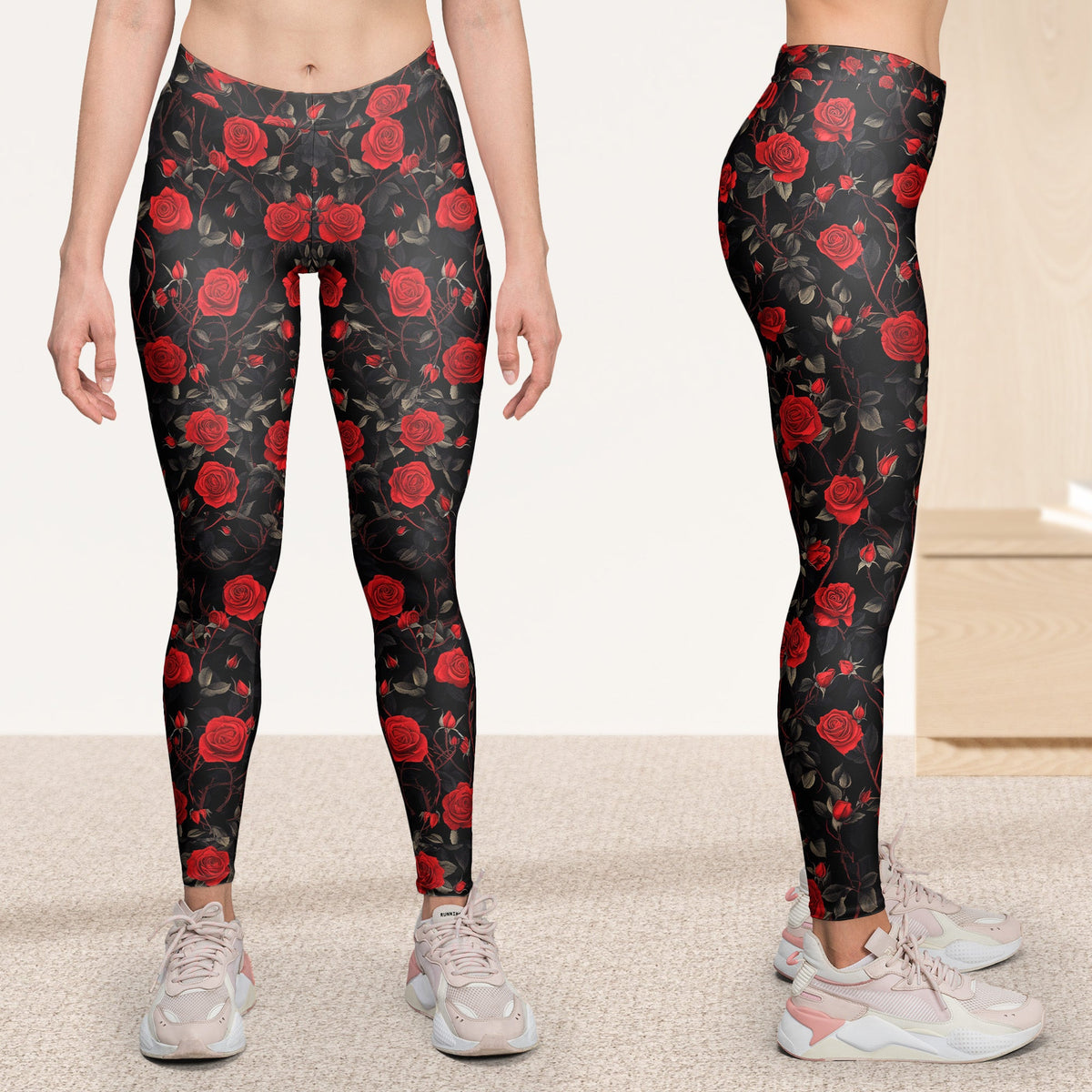 Custom Birth Flower Gothic Floral For Women, Girl - Personalized Leggings