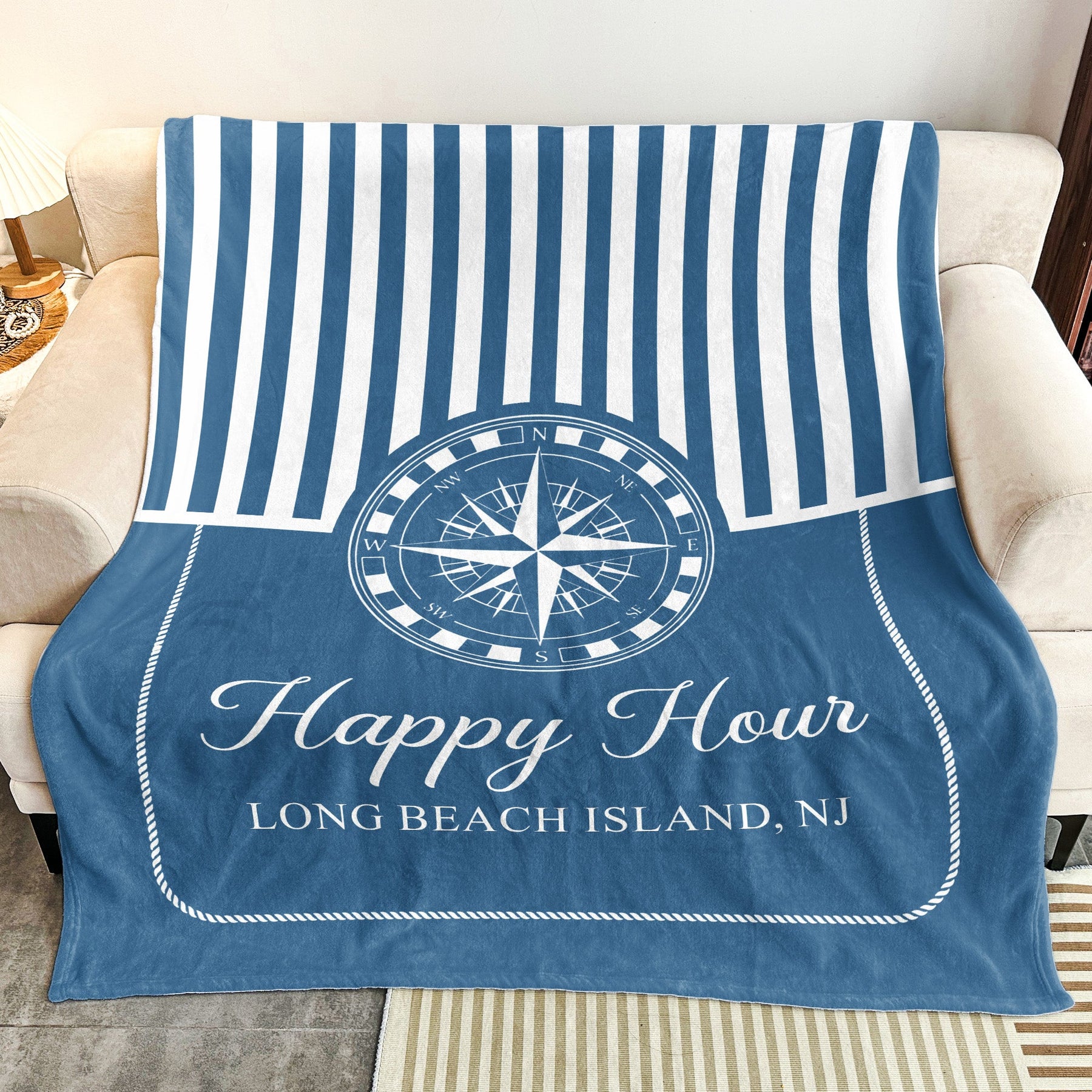 Custom Boat Name, Nautical, Anchor - Personalized Blanket