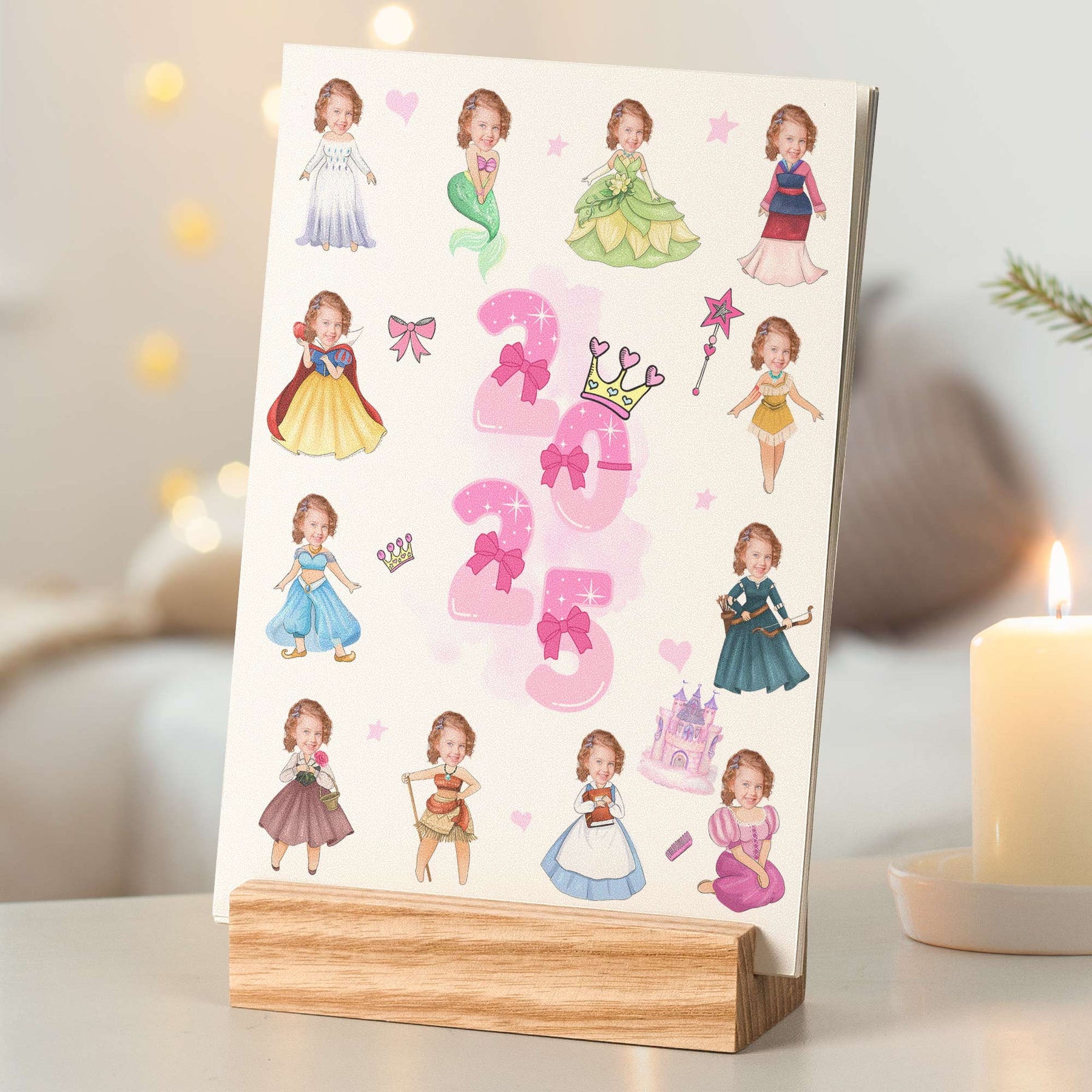 Custom Calendar For Princess Kid - Personalized Photo Easel Calendar