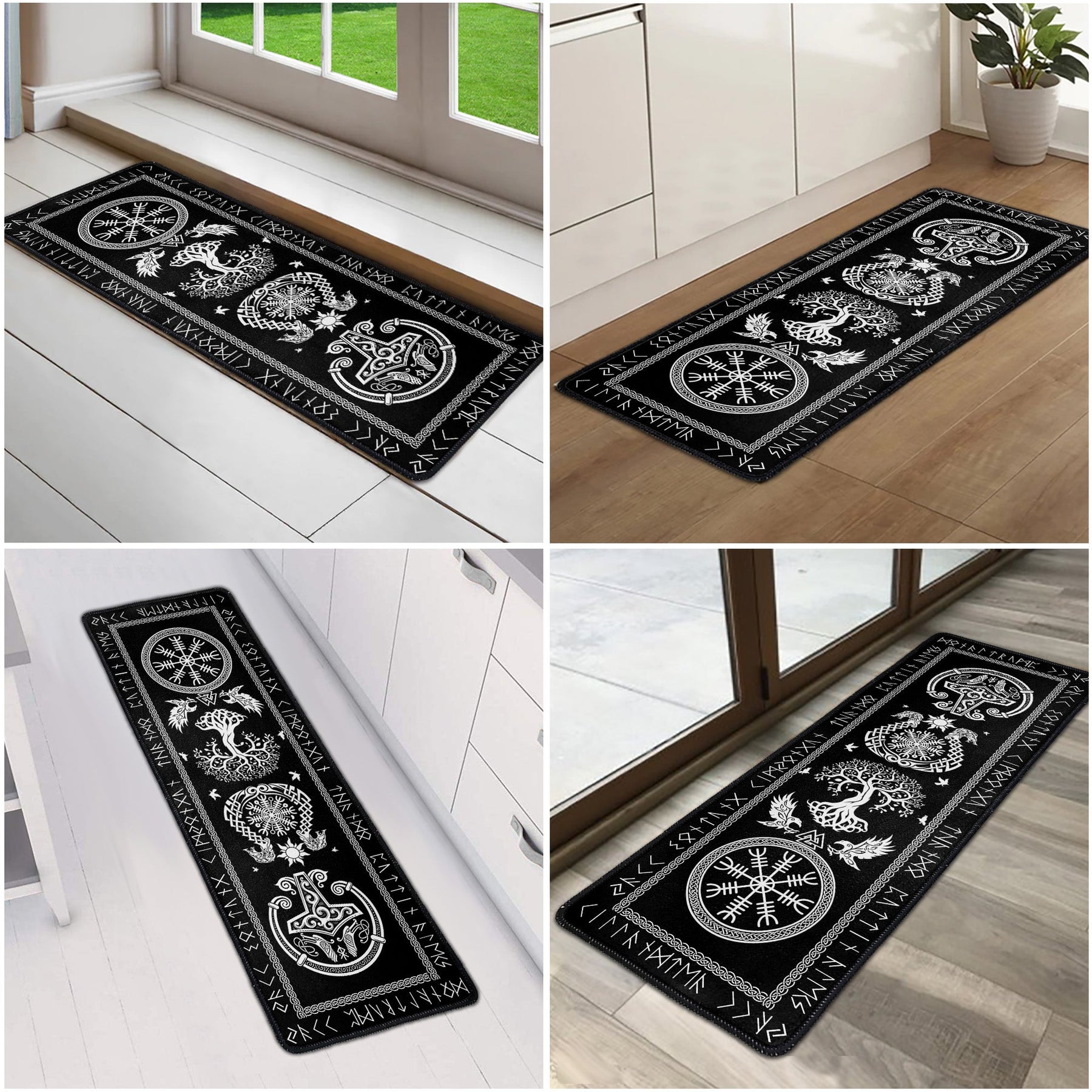 Custom Family Name In Viking Runes - Personalized Runner Rug