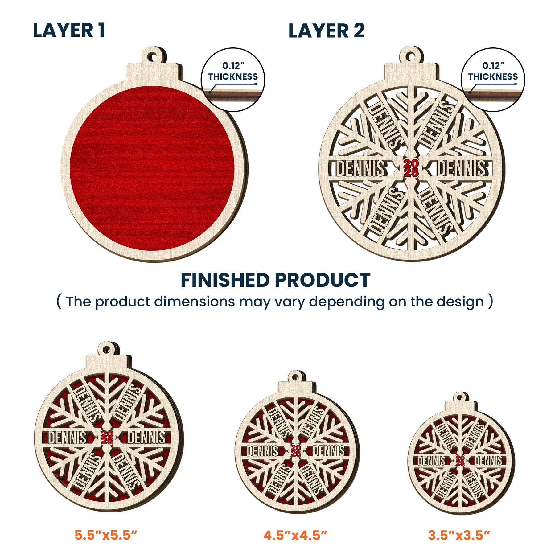 Custom Family Name Snowflake, 2026 Christmas Family Ornament With Name - Personalized Wooden Ornament