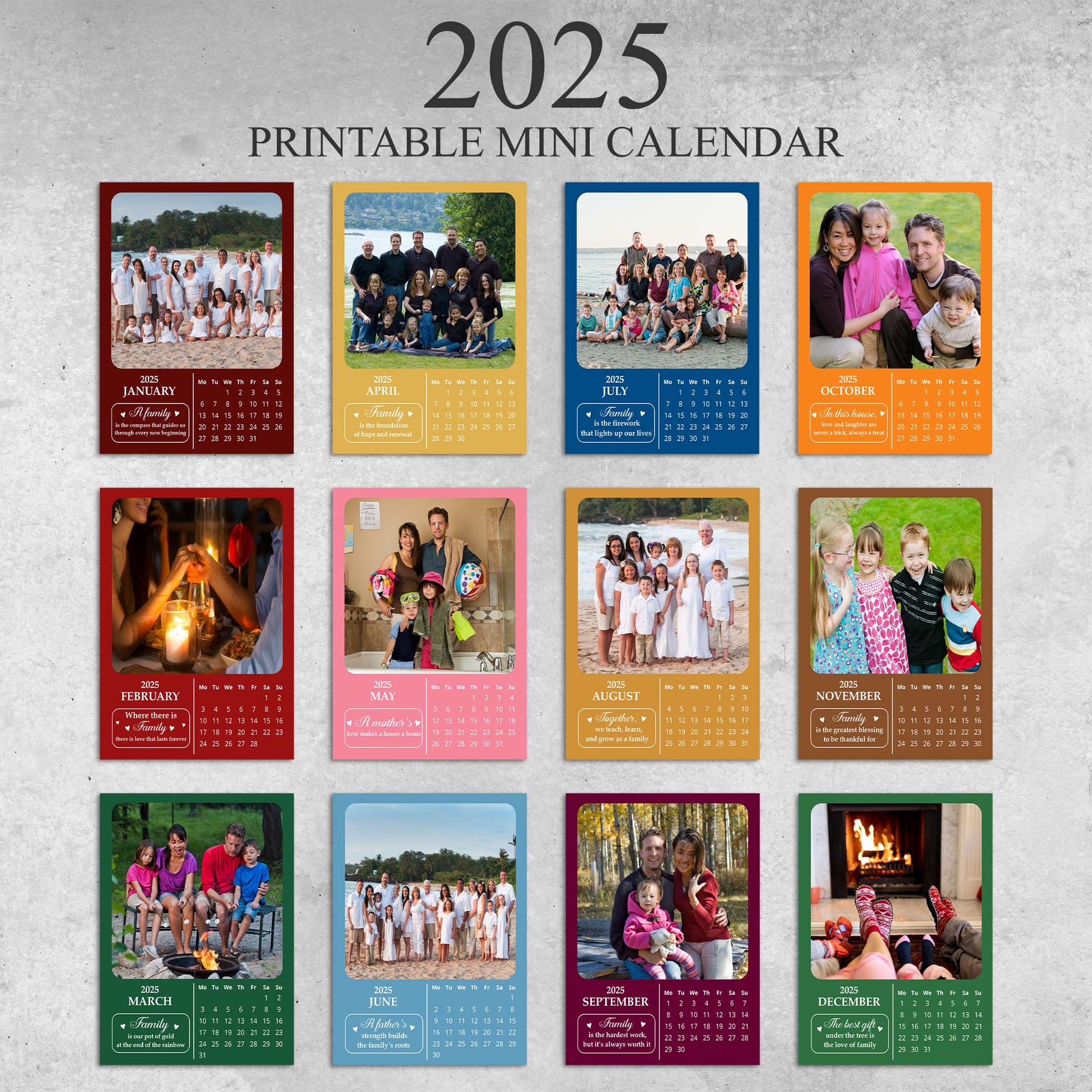 Custom Family Photo For 2026 Calendar - Personalized Photo Easel Calendar