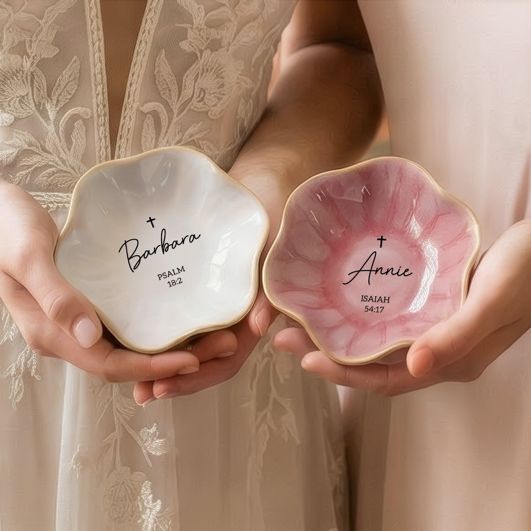 Custom Favorite Bible Verse And Name Faith Gift For Her - Personalized Jewelry Dish