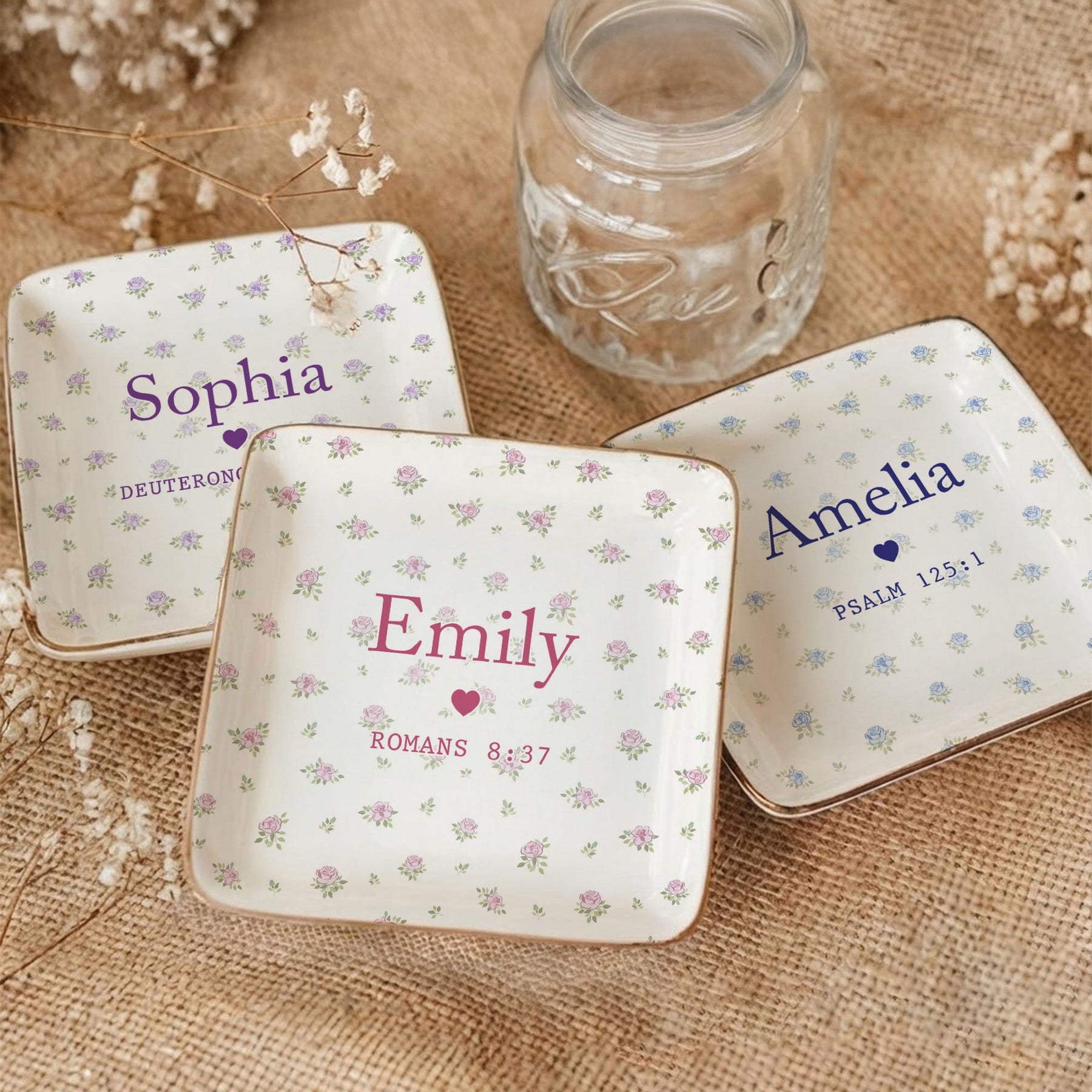Custom Favorite Bible Verse And Name Faith Gift - Personalized Jewelry Dish
