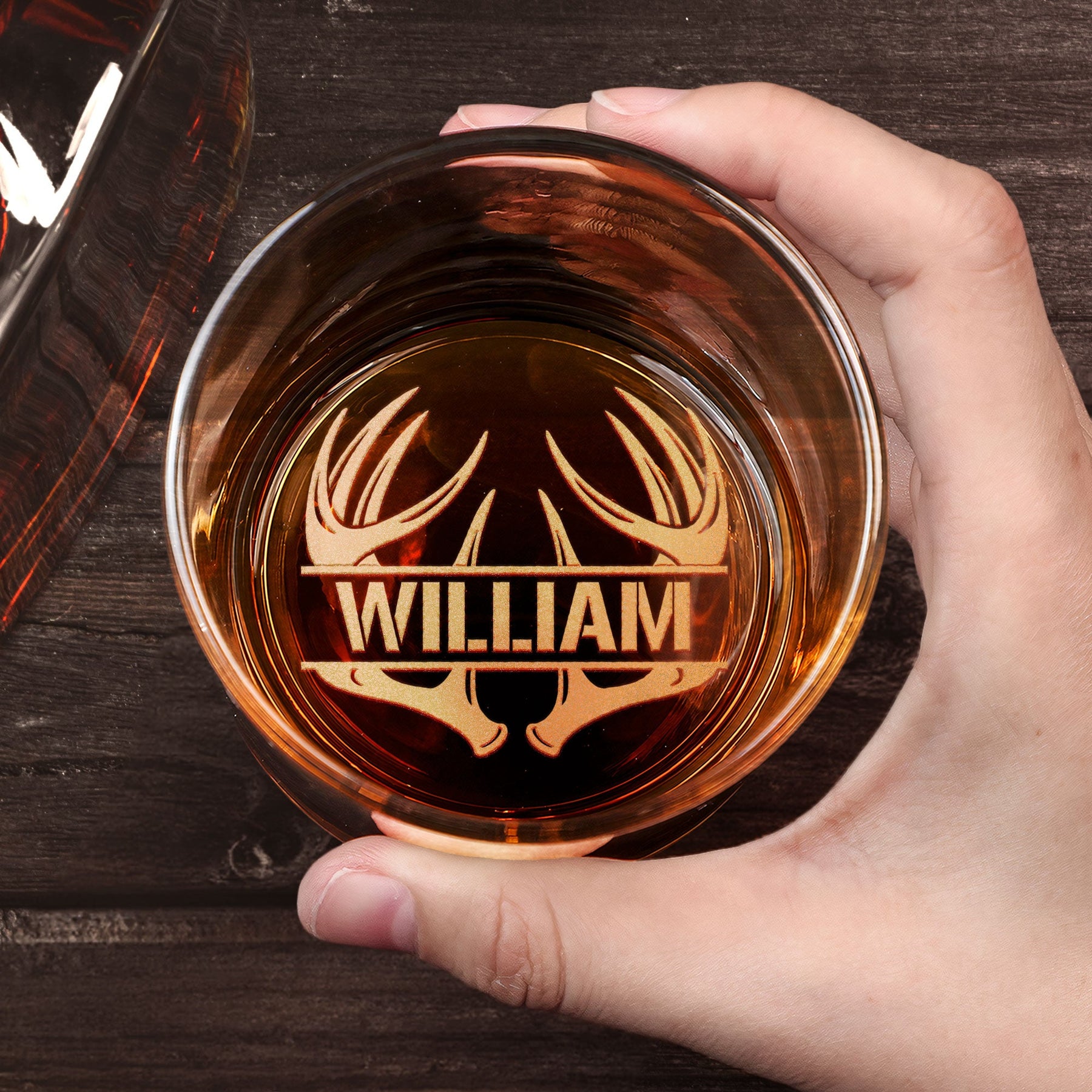 Custom Hunting Photo - Deer, Moose, Duck, Hog - Father's Day Gift - Personalized Whiskey Glass With Photo
