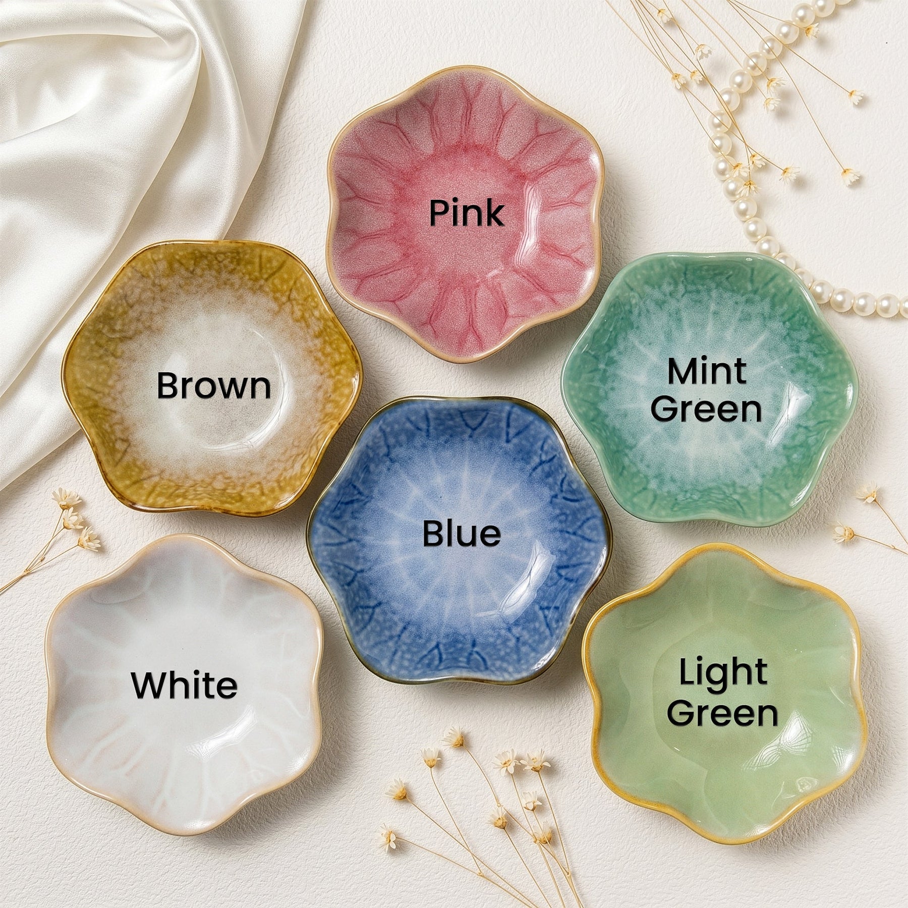 Custom Initial Name & Birth Flowers For Her, Wife, Friends, Sisters, Mom, Daughters - Personalized Jewelry Dish