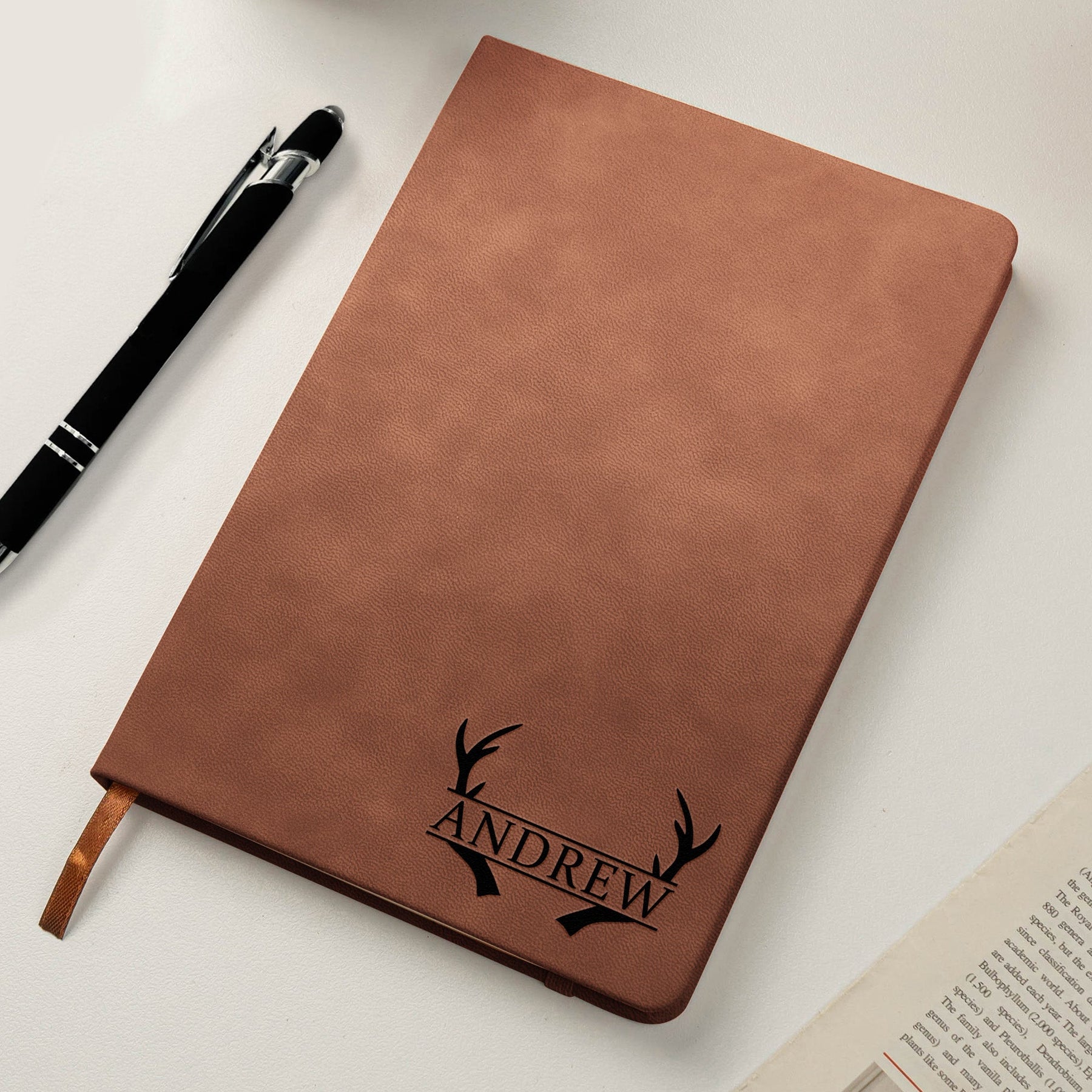 Custom Monogram Initial Name For Her, Him - Personalized Leather Journal