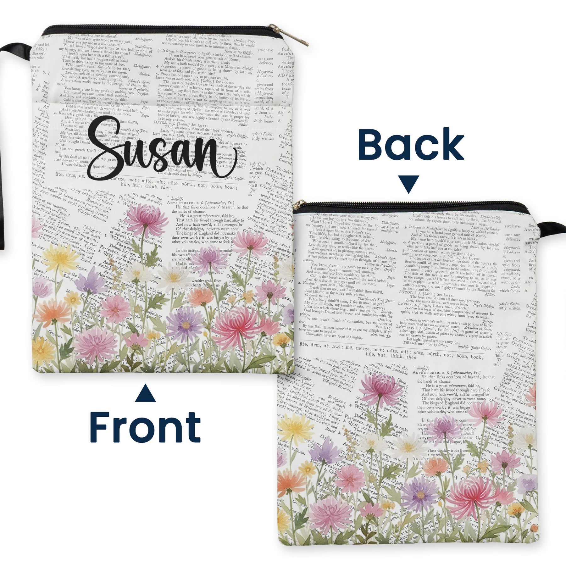 Custom Name And Birth Month Flower - Personalized Book Sleeve