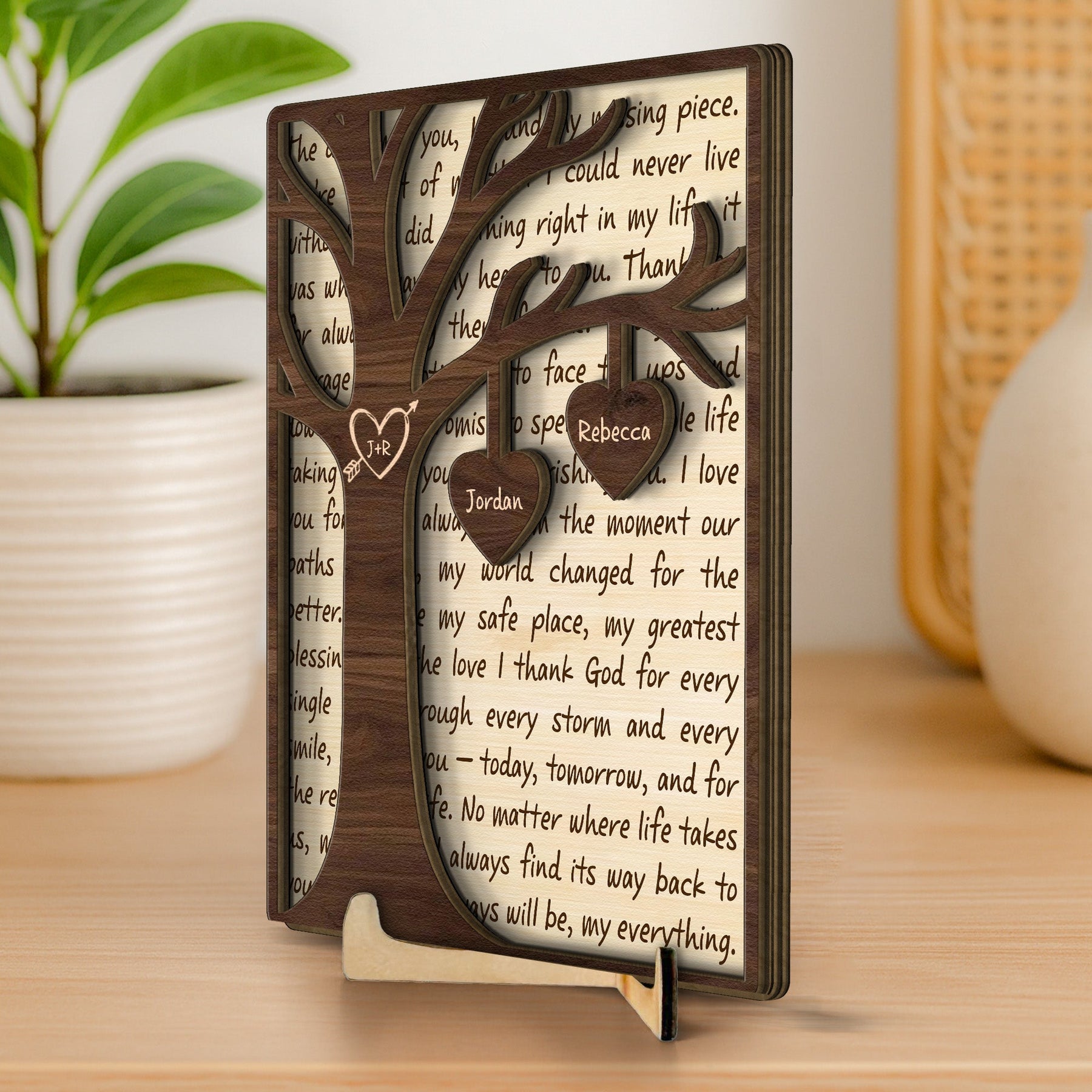 Custom Name Couple Gifts Valentine's Day Anniversary Gift For Her/Him - Personalized Wooden Plaque
