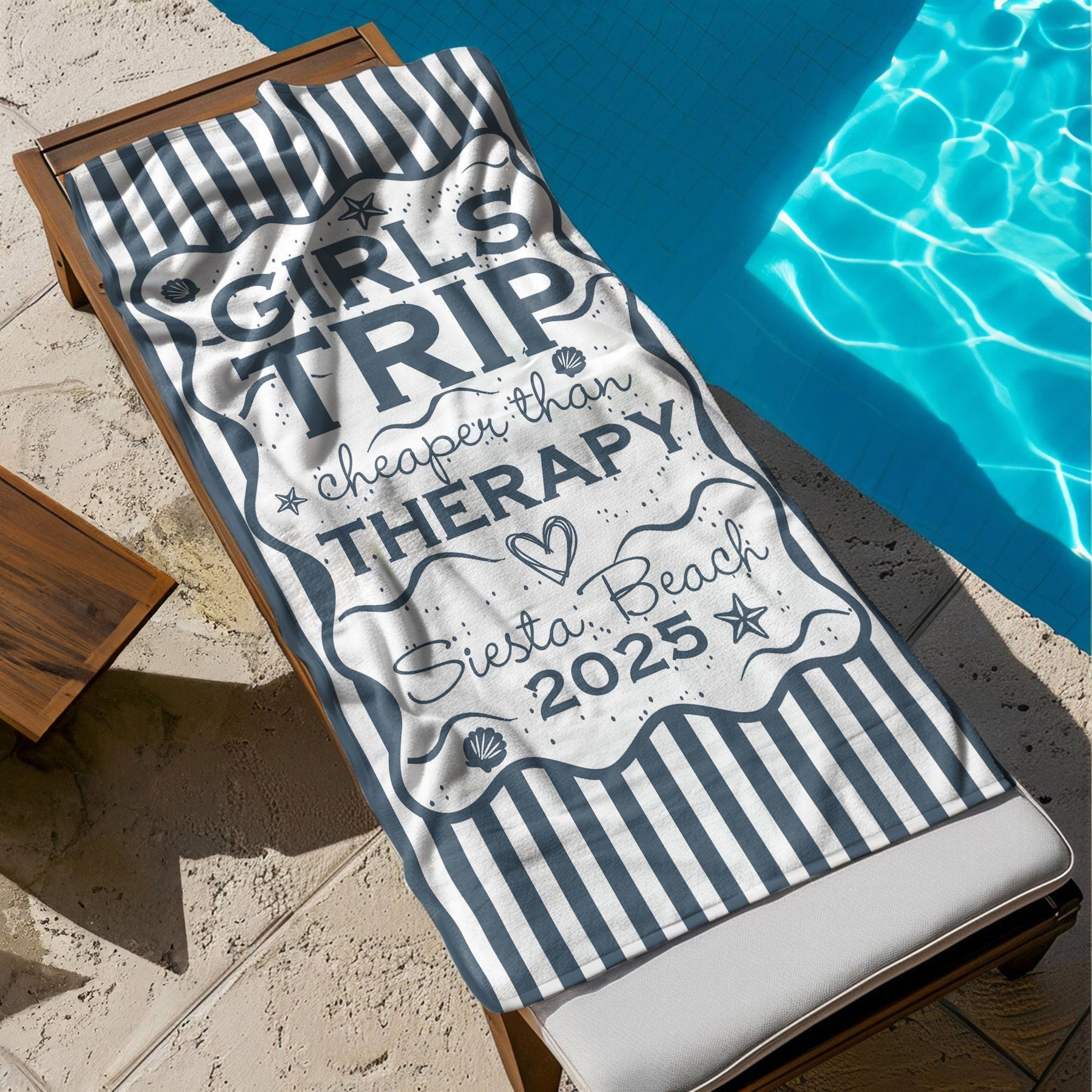 Custom Name Family Trip Girls Trip Vacation - Personalized Quick-Dry Beach Towel