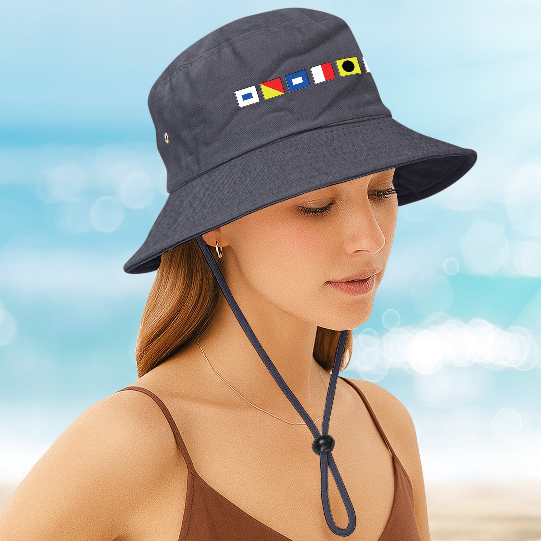 Custom Name In Nautical Flag - Personalized Bucket Hat