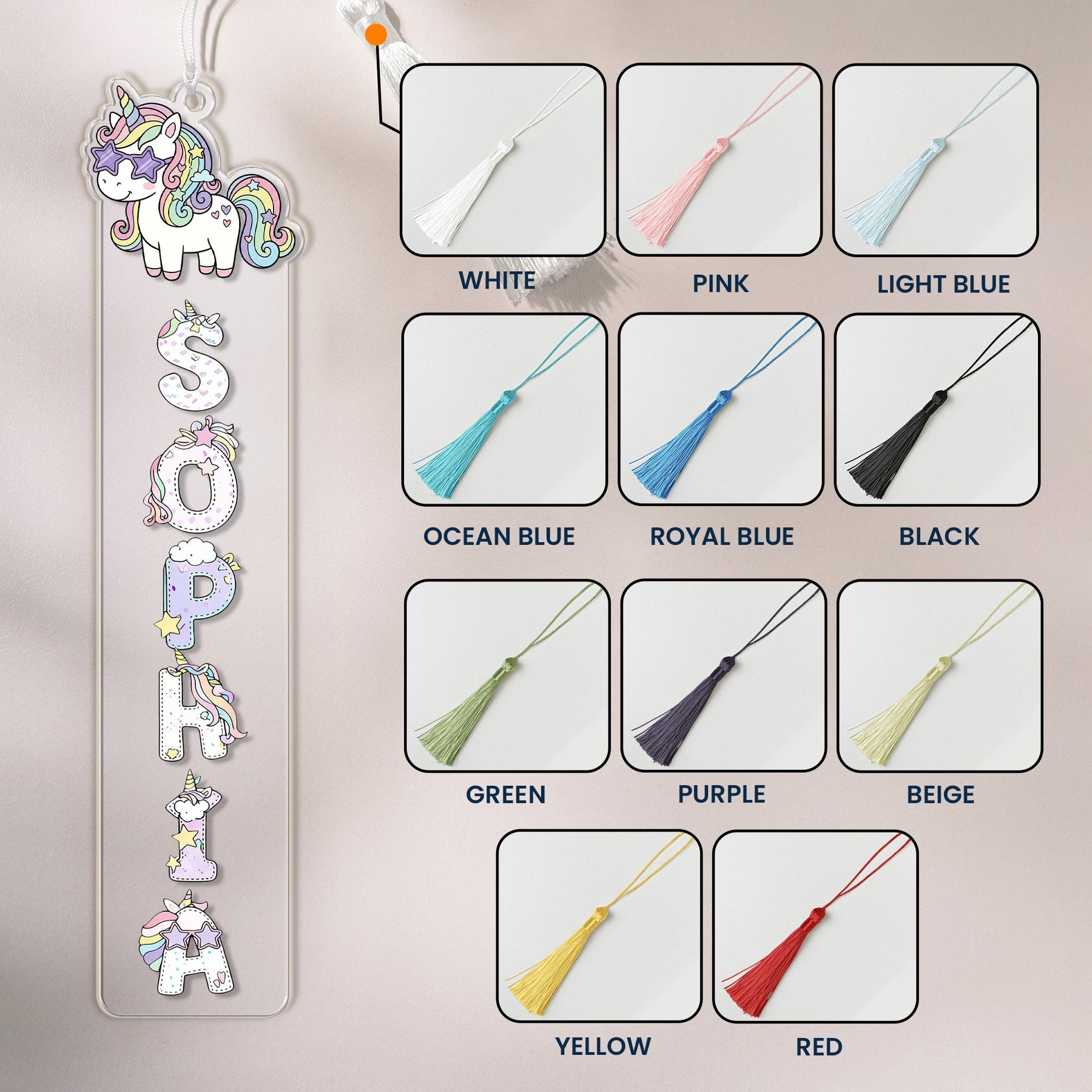 Custom Name Pattern Gift - Custom Acrylic Bookmark
