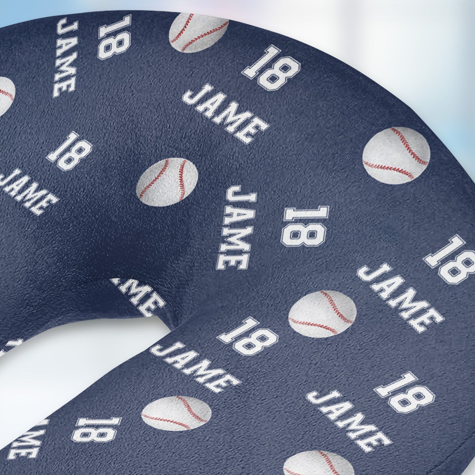 Custom Name, Number Sports - Personalized U-Shaped Travel Neck Pillow