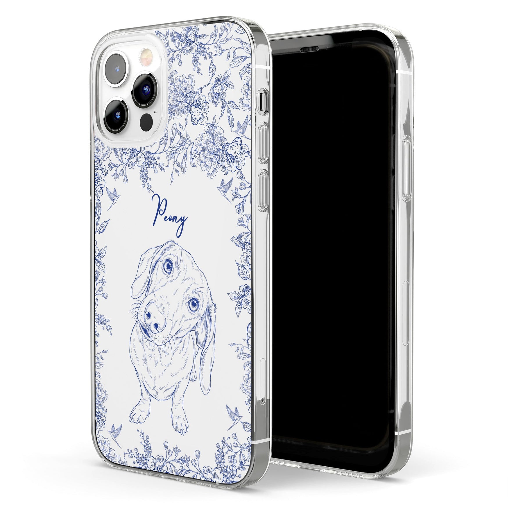 Custom Pet Portrait Phone Case For Dog Lover, Cat Lover - Personalized Phone Case