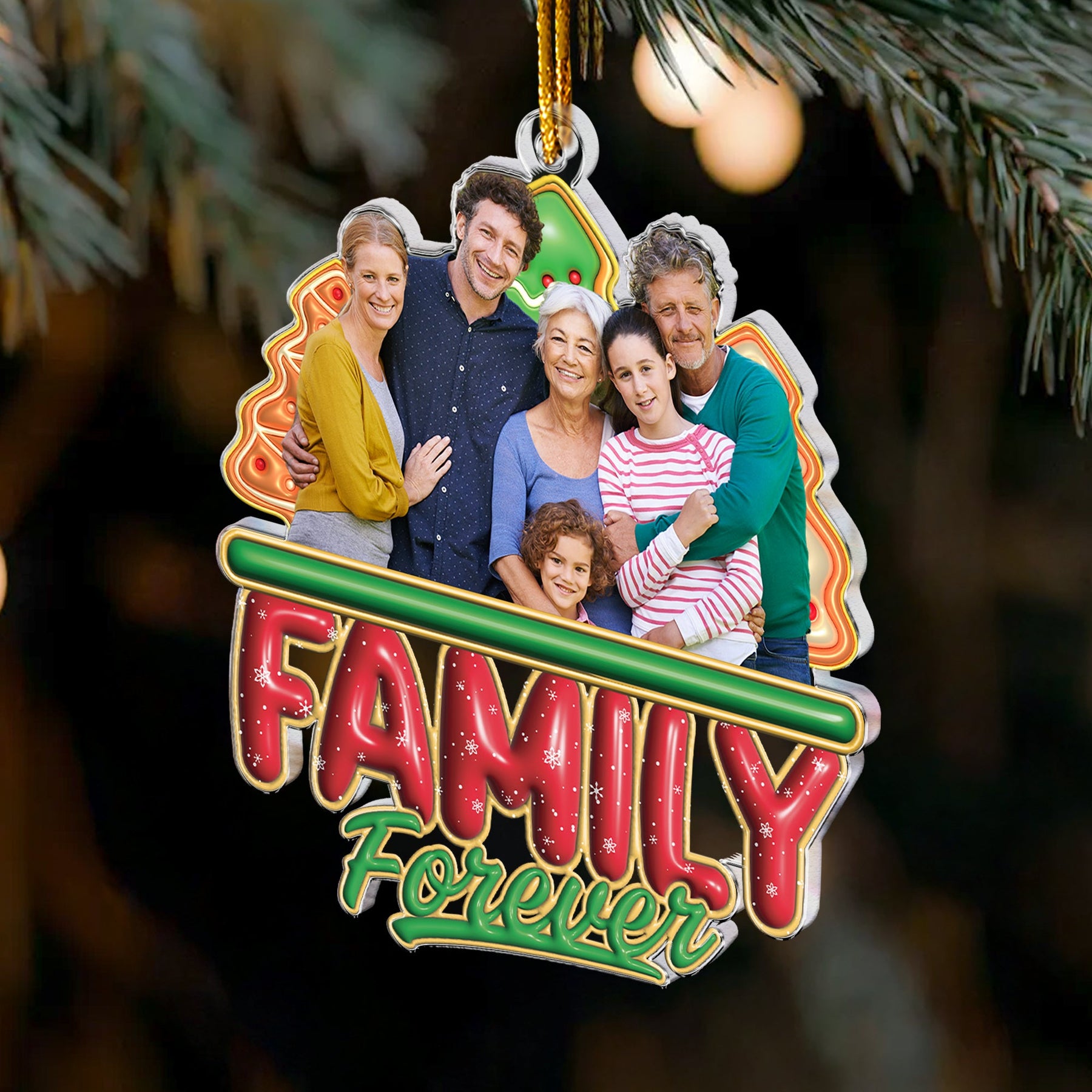 Family Custom Photo 2026 Christmas Time - Personalized Acrylic Photo Ornament